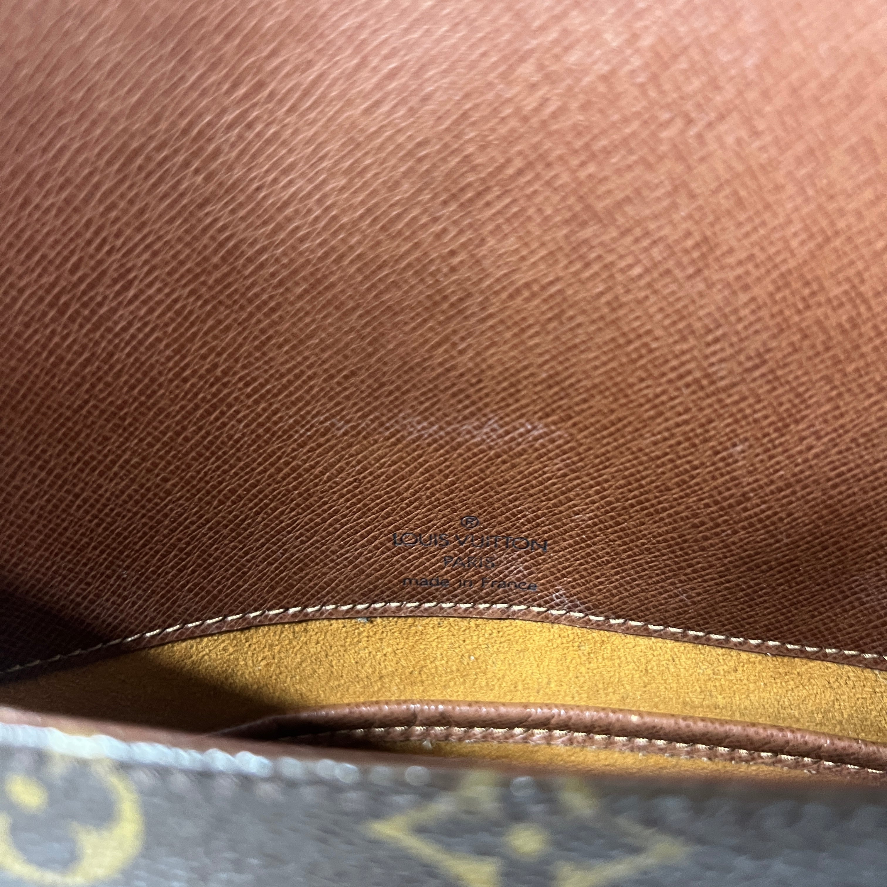 LOUIS VUITTON Tango canvas and brown leather handbag