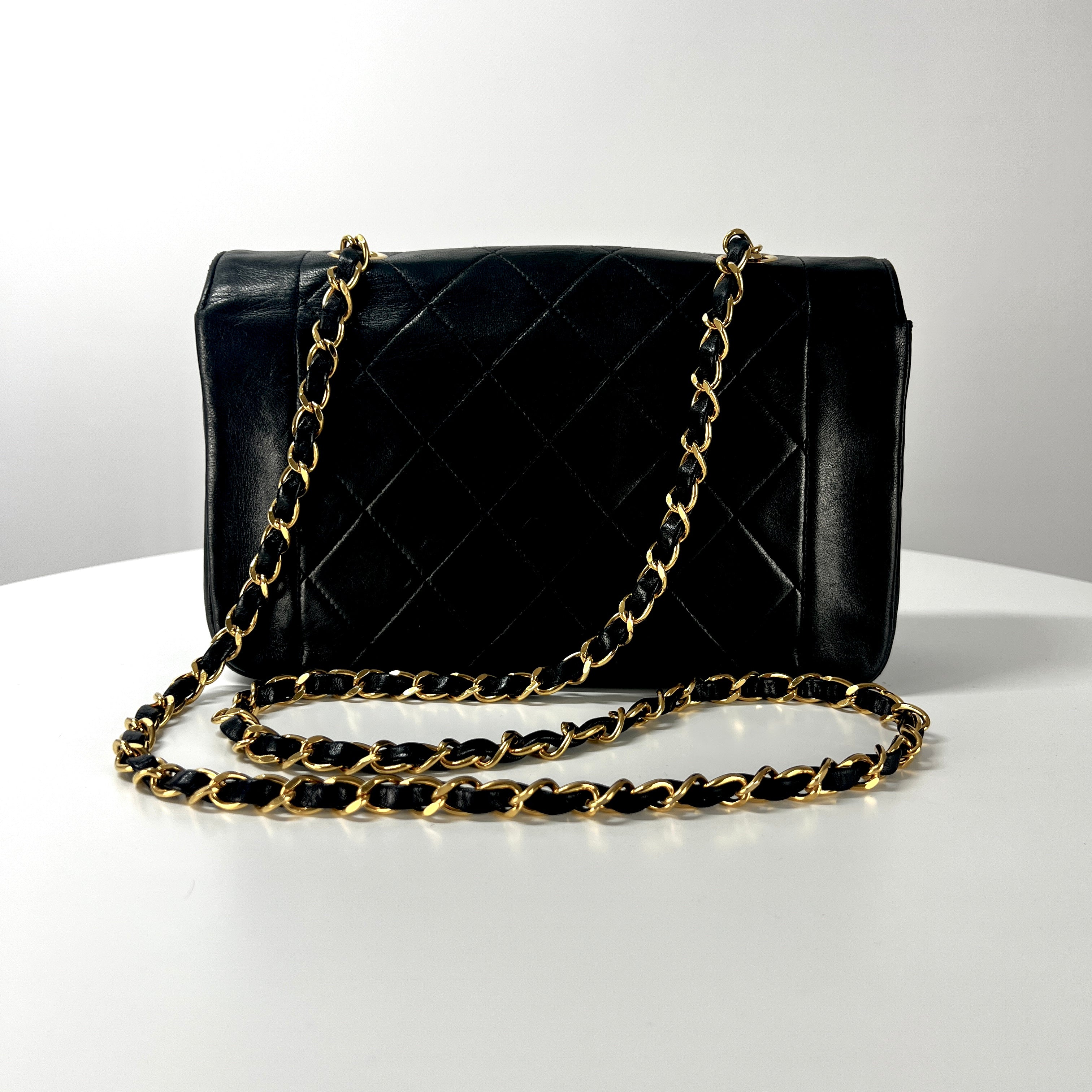 CHANEL Diana Small black leather handbag