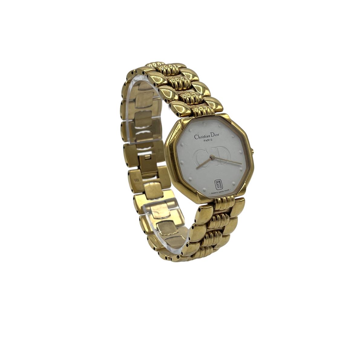 Montre DIOR Octagon plaqué or Doré