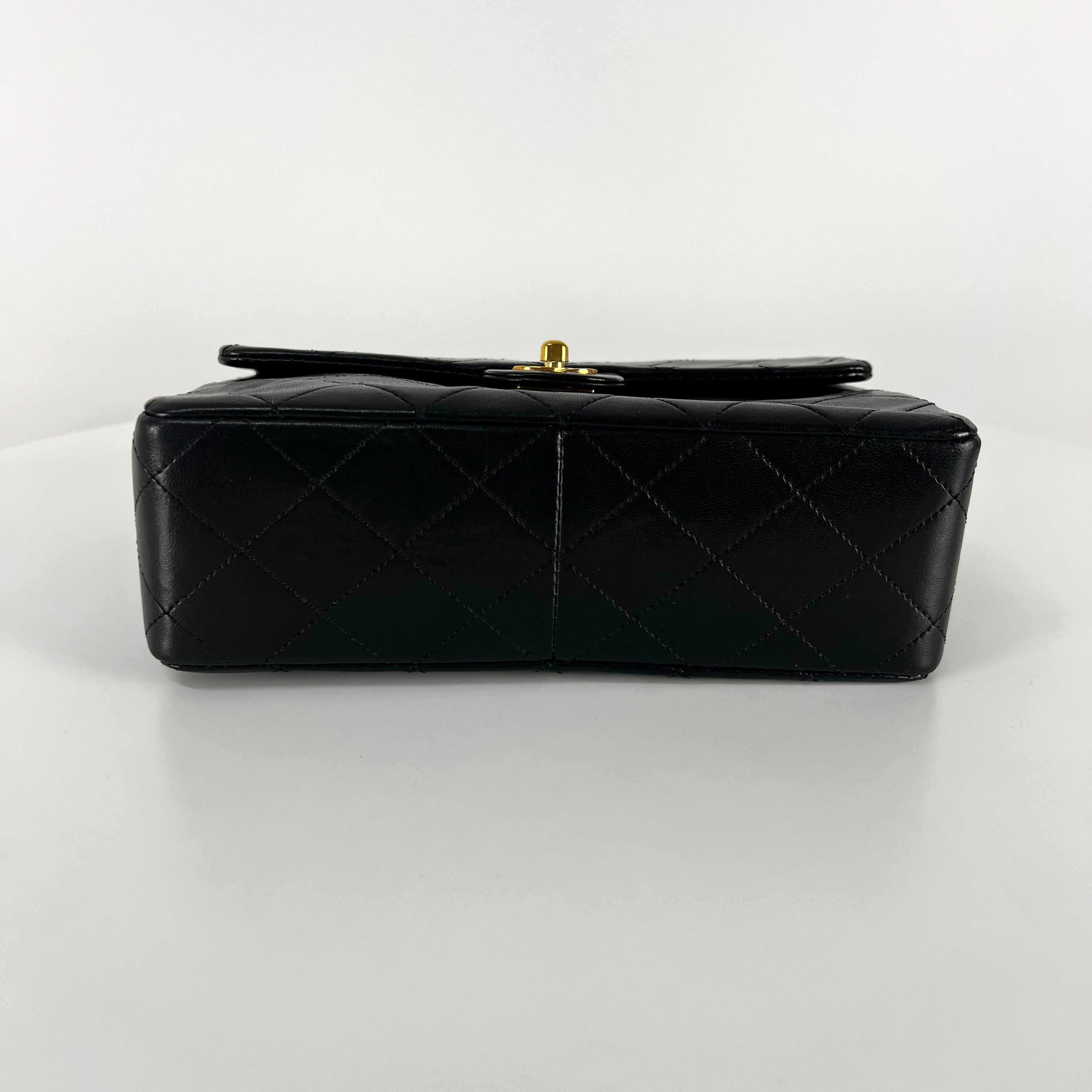 CHANEL Timeless classic mini flap black leather handbag
