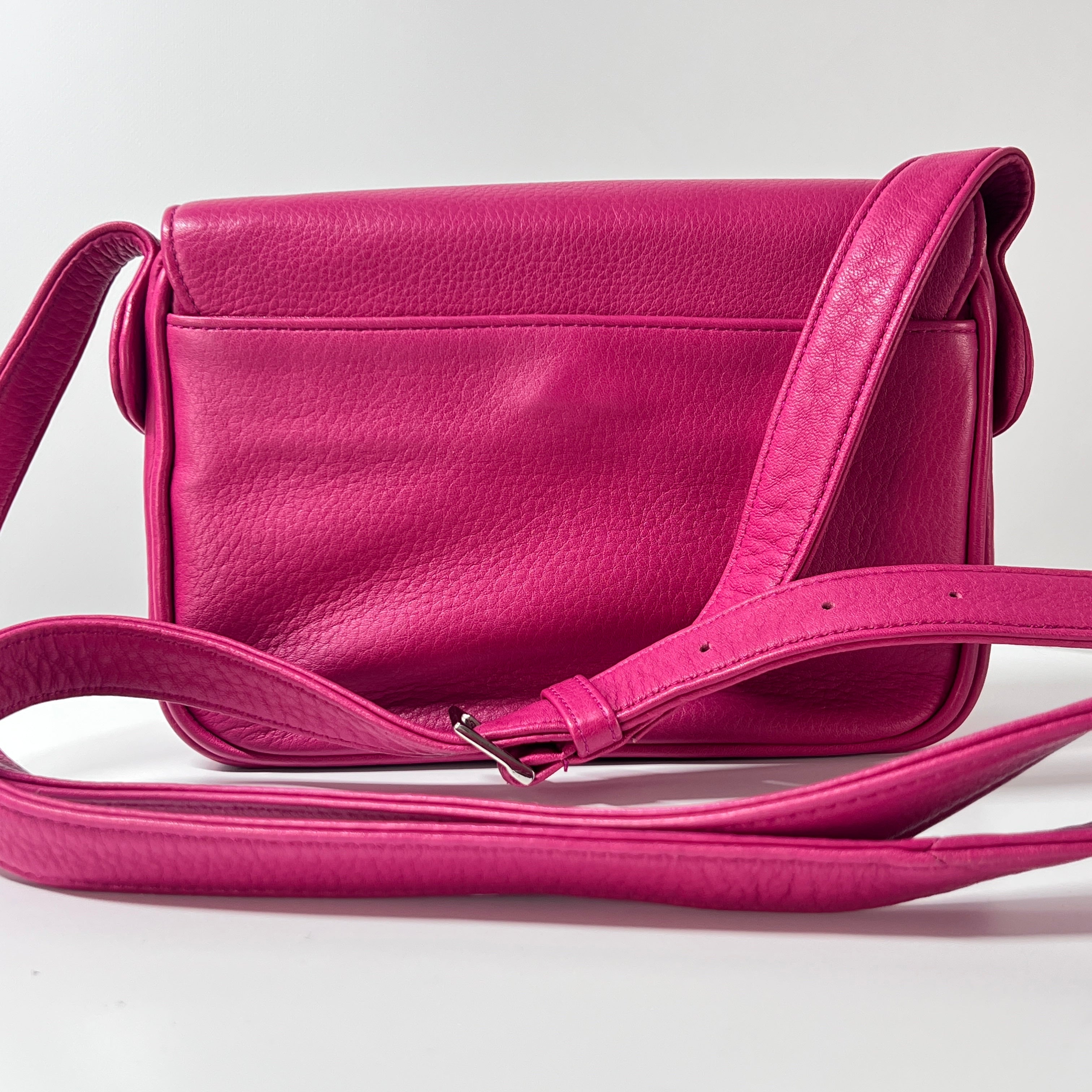 COURREGES Camera pink leather handbag