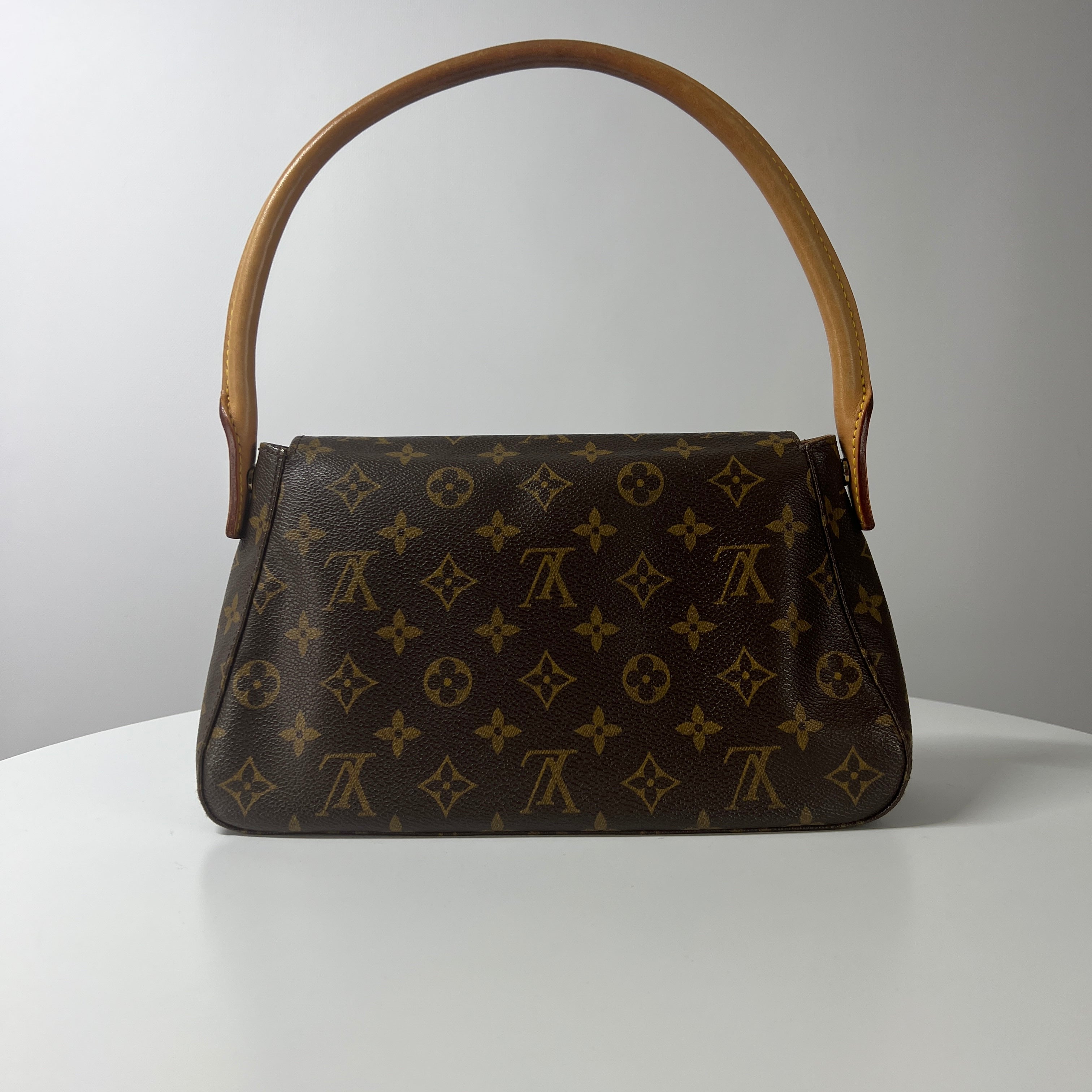 LOUIS VUITTON Looping handbag in brown canvas and leather