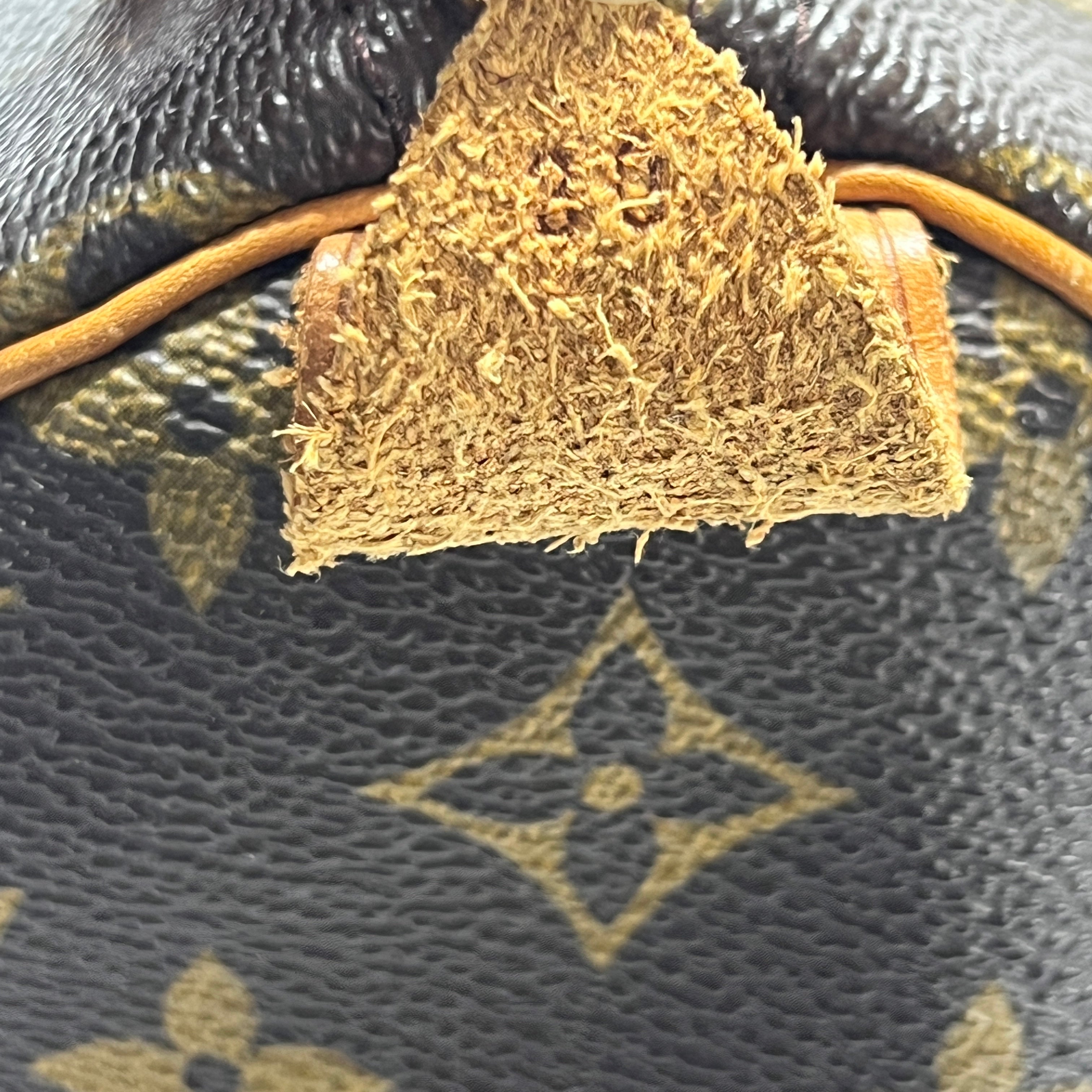Sac à main LOUIS VUITTON Speedy 30 toile et cuir marron