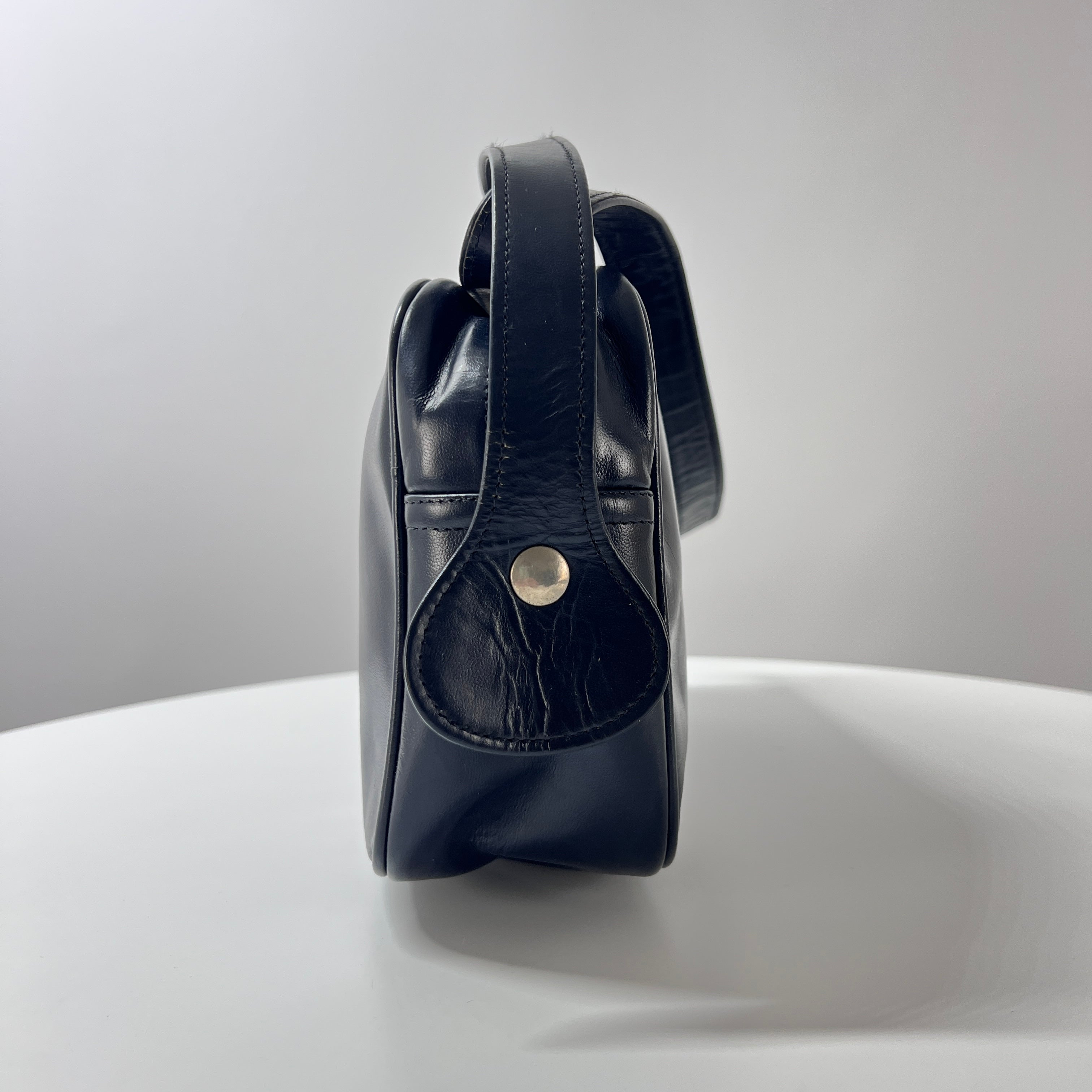 Sac à main COURREGES Camera cuir bleu