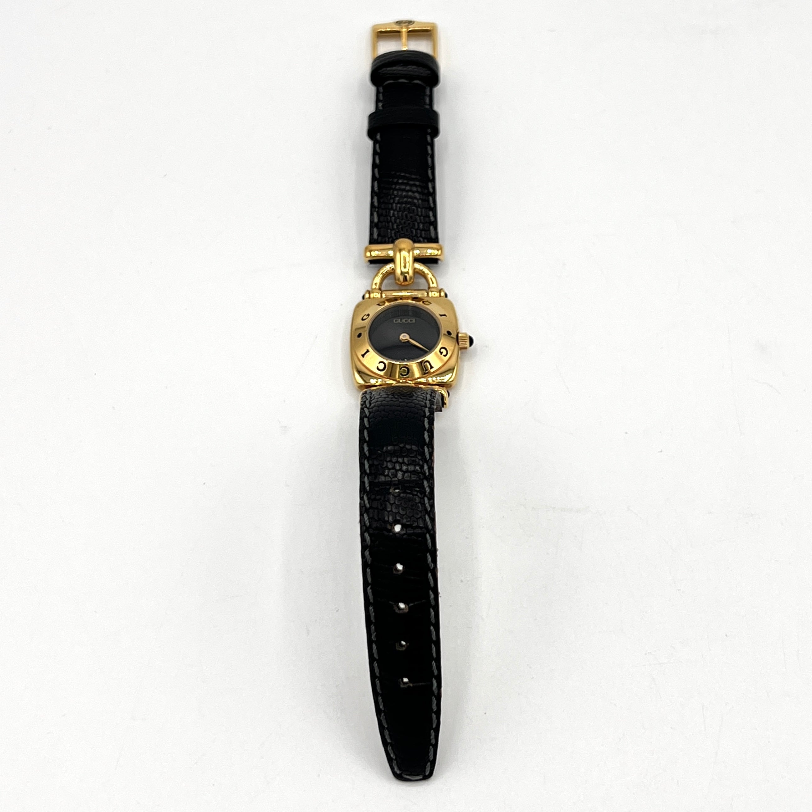 Montre GUCCI 6300 L cuir Doré