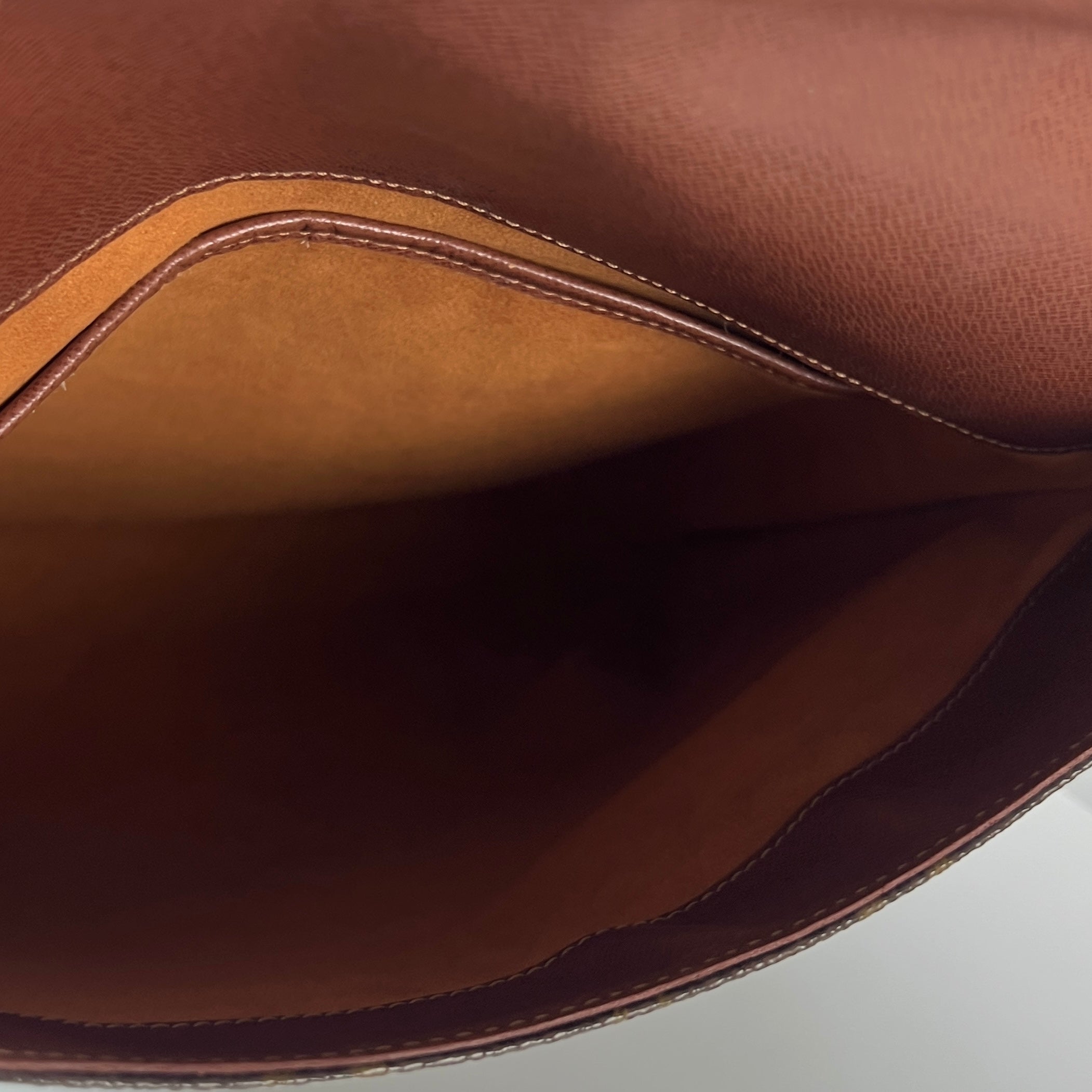 LOUIS VUITTON Tango canvas and brown leather handbag