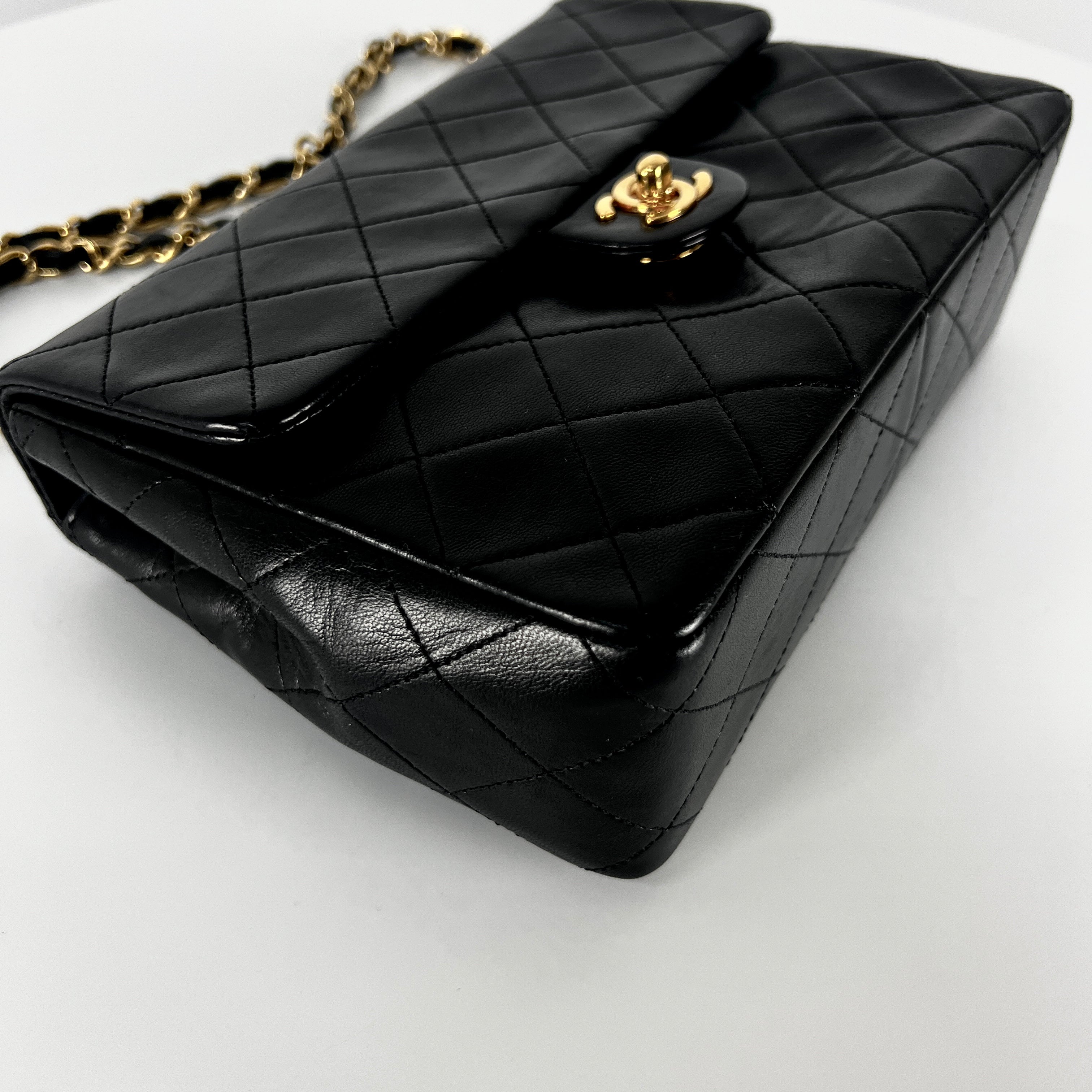 CHANEL Timeless classic mini flap black leather handbag