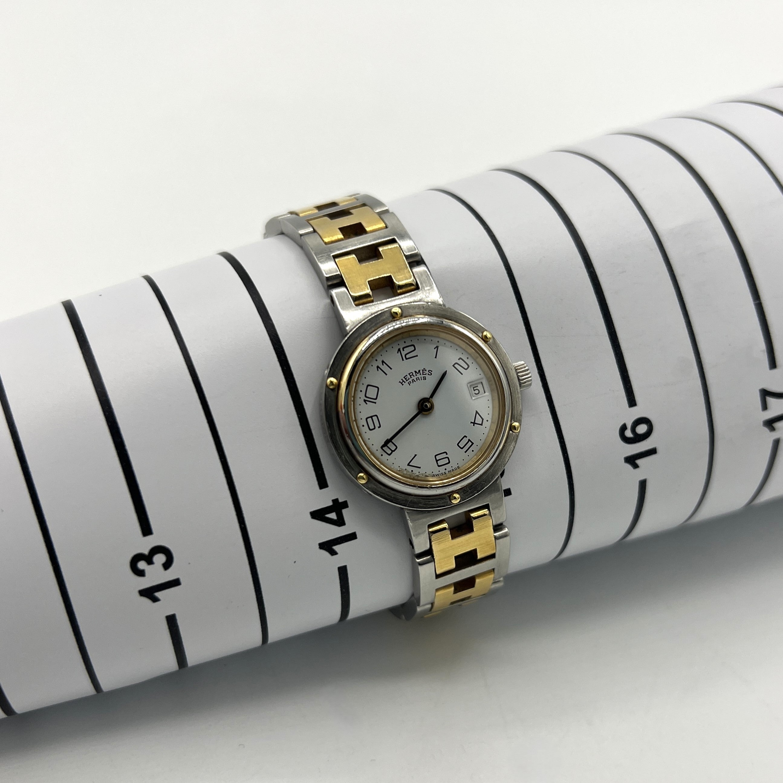 Montre HERMES Clipper acier Bicolore