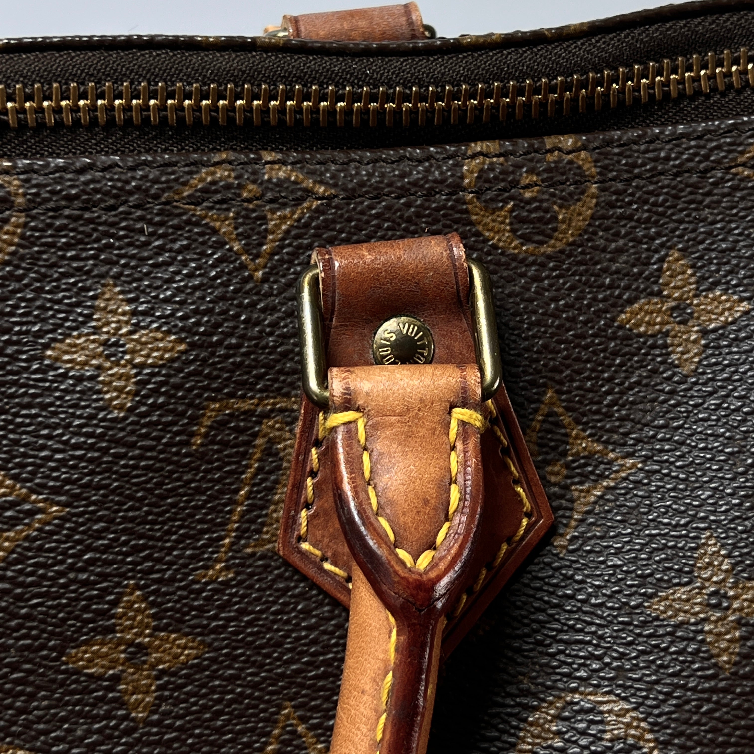 LOUIS VUITTON Speedy handbag in brown canvas and leather