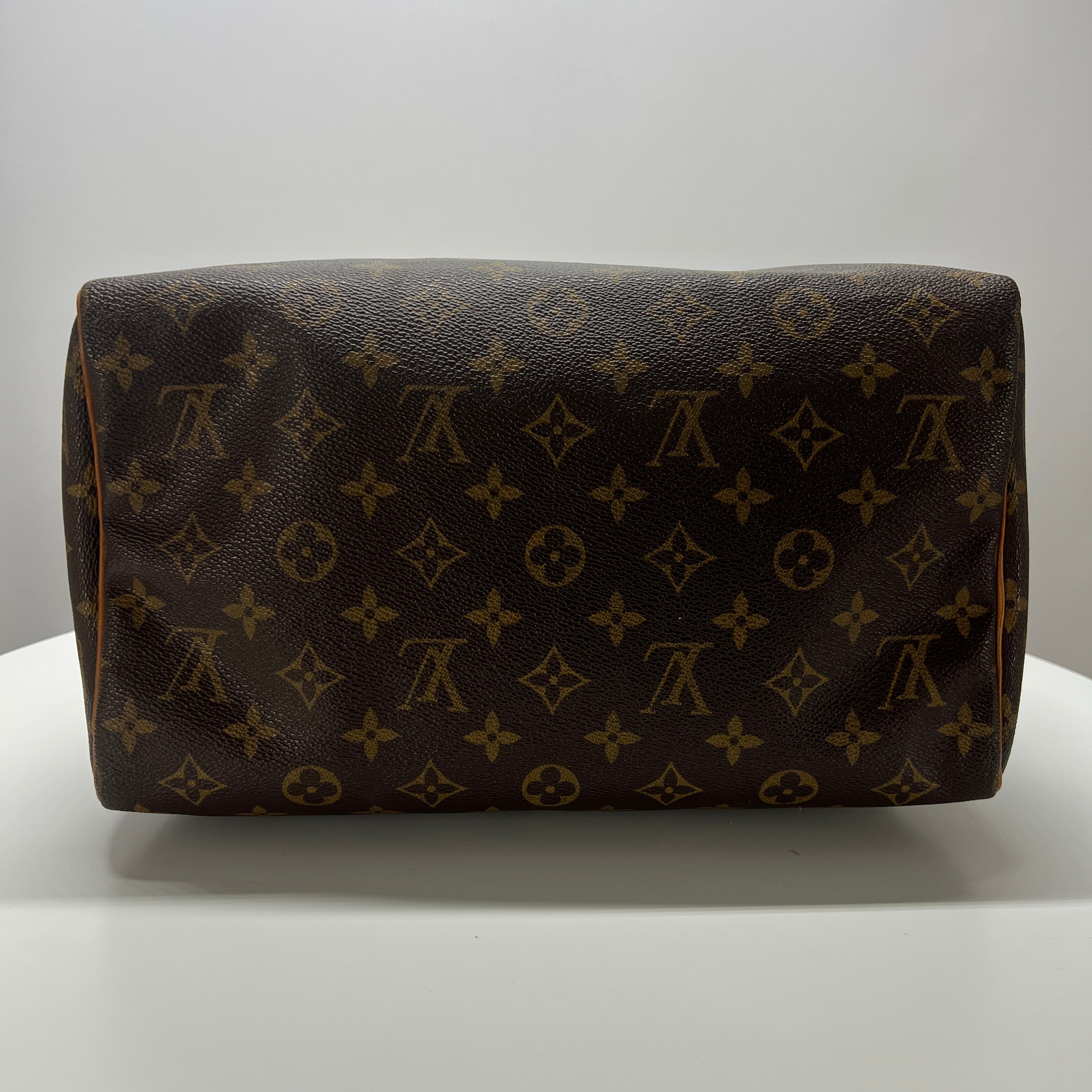 Sac à main LOUIS VUITTON Speedy 30 toile et cuir marron