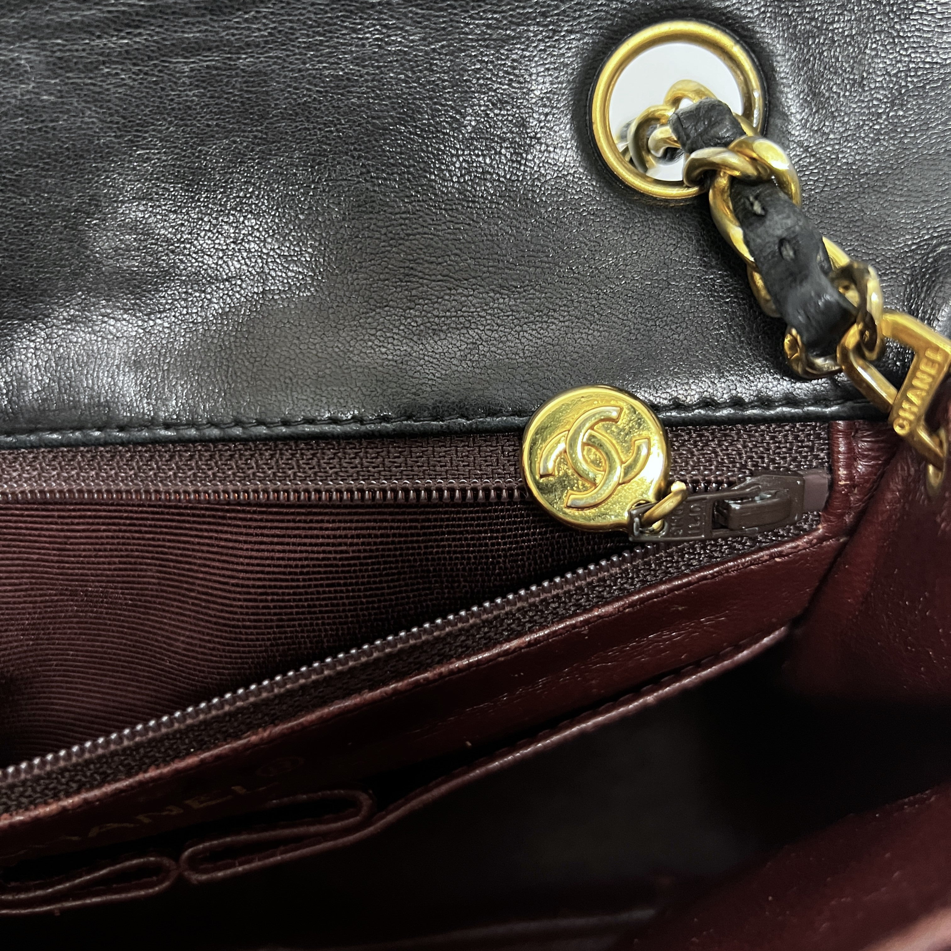 CHANEL Timeless classic mini flap black leather handbag