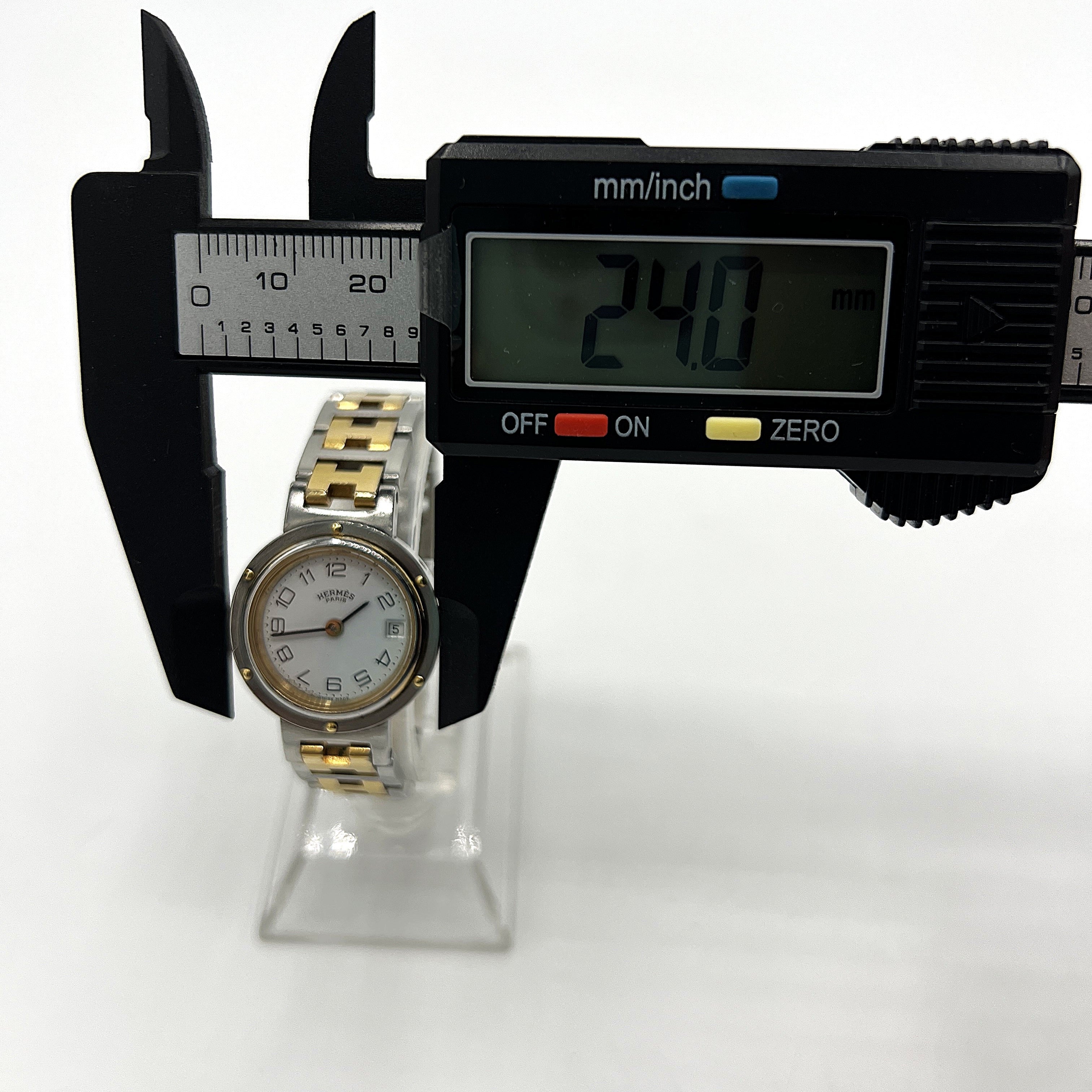 Montre HERMES Clipper acier Bicolore