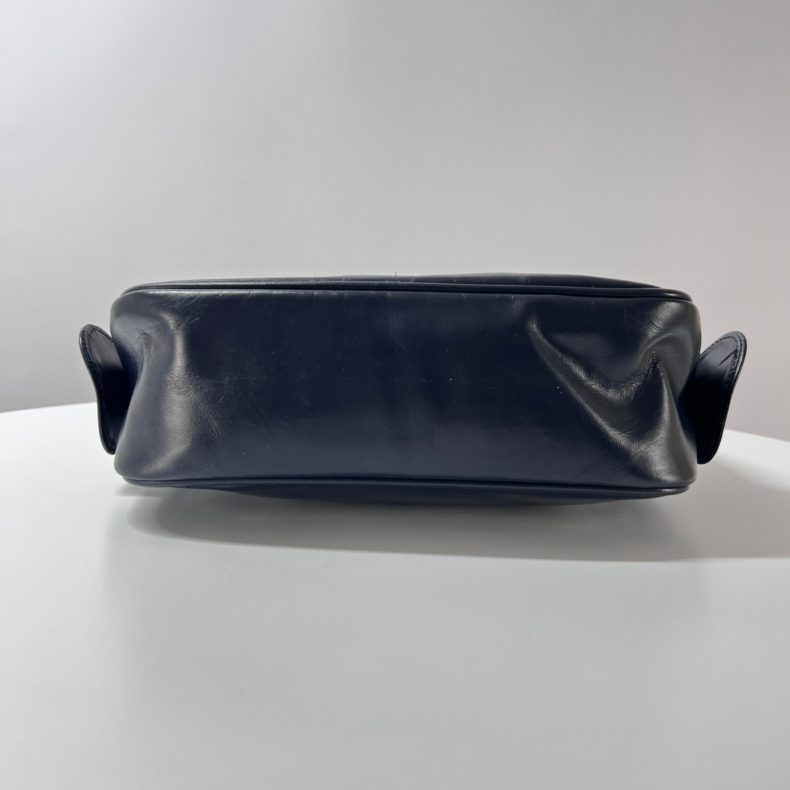 Sac à main COURREGES Camera cuir bleu