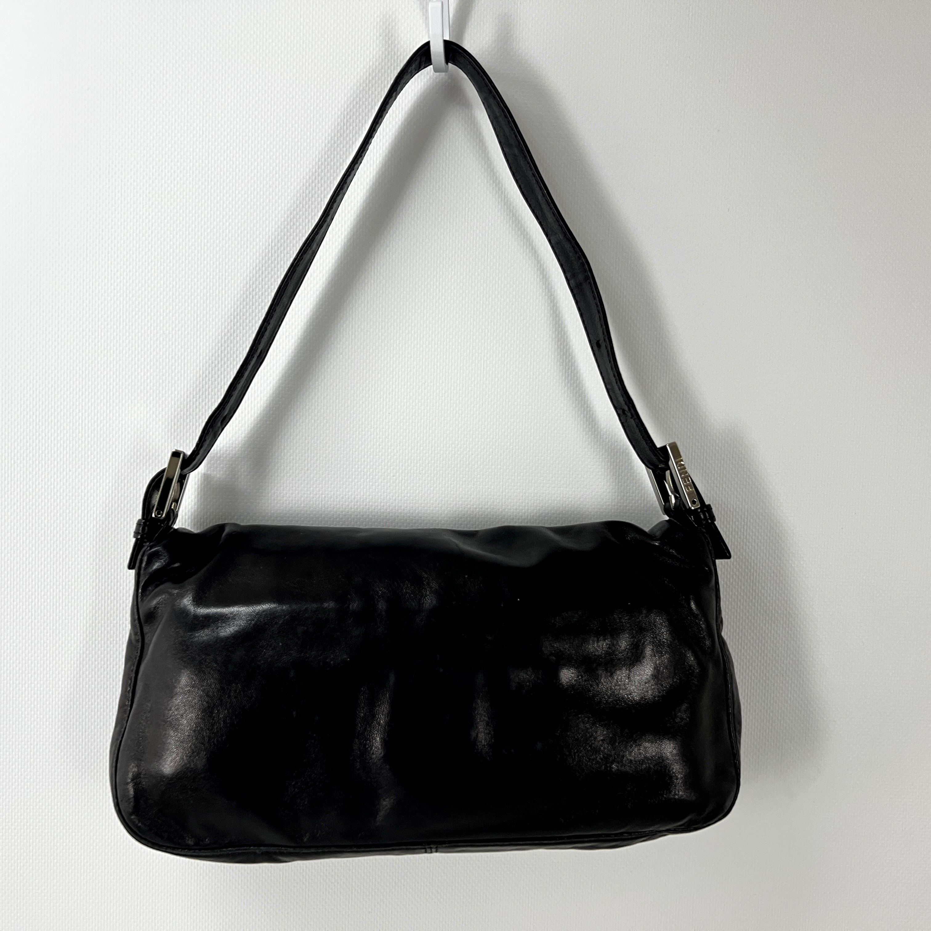 FENDI Mamma Baguette black leather handbag