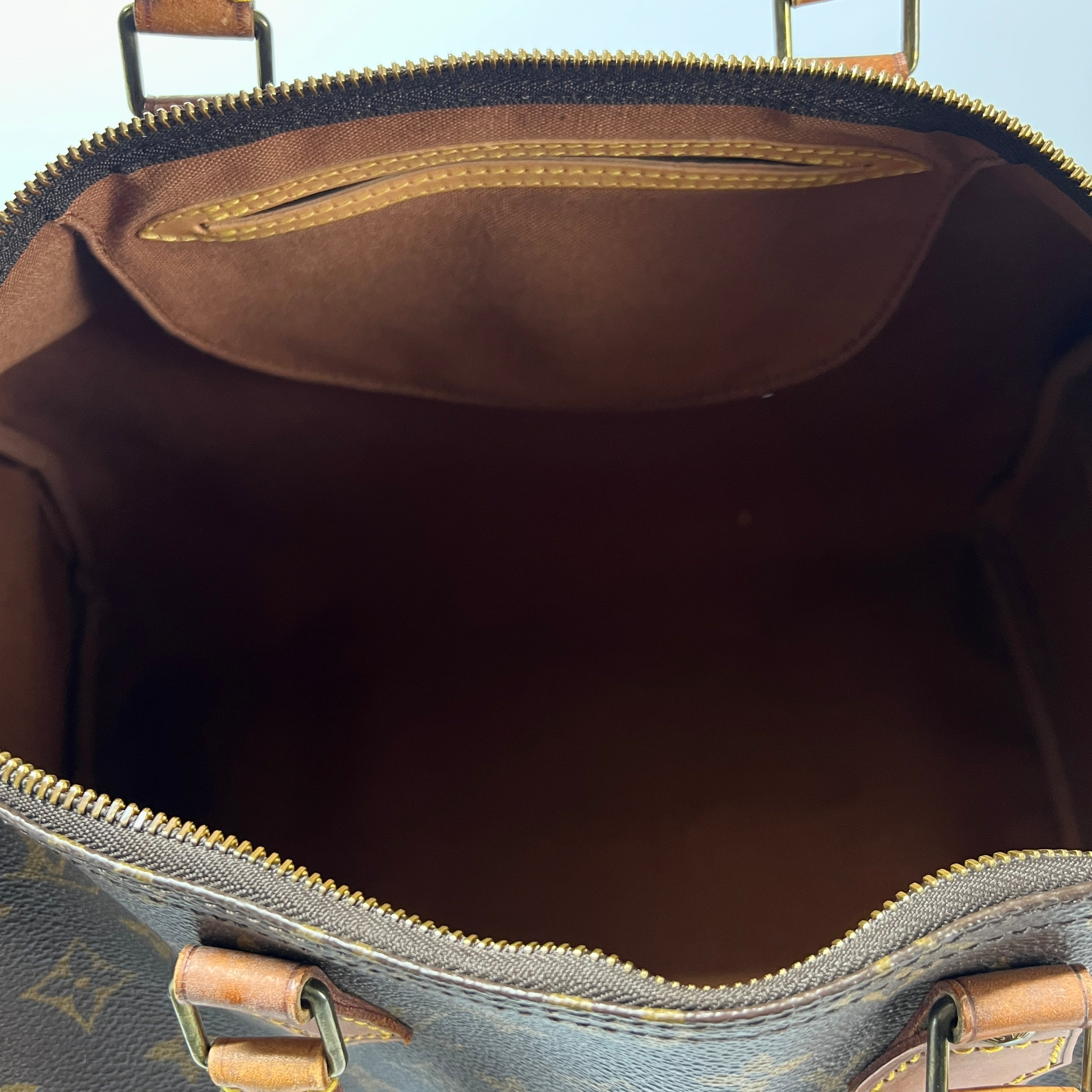 LOUIS VUITTON Speedy handbag in brown canvas and leather
