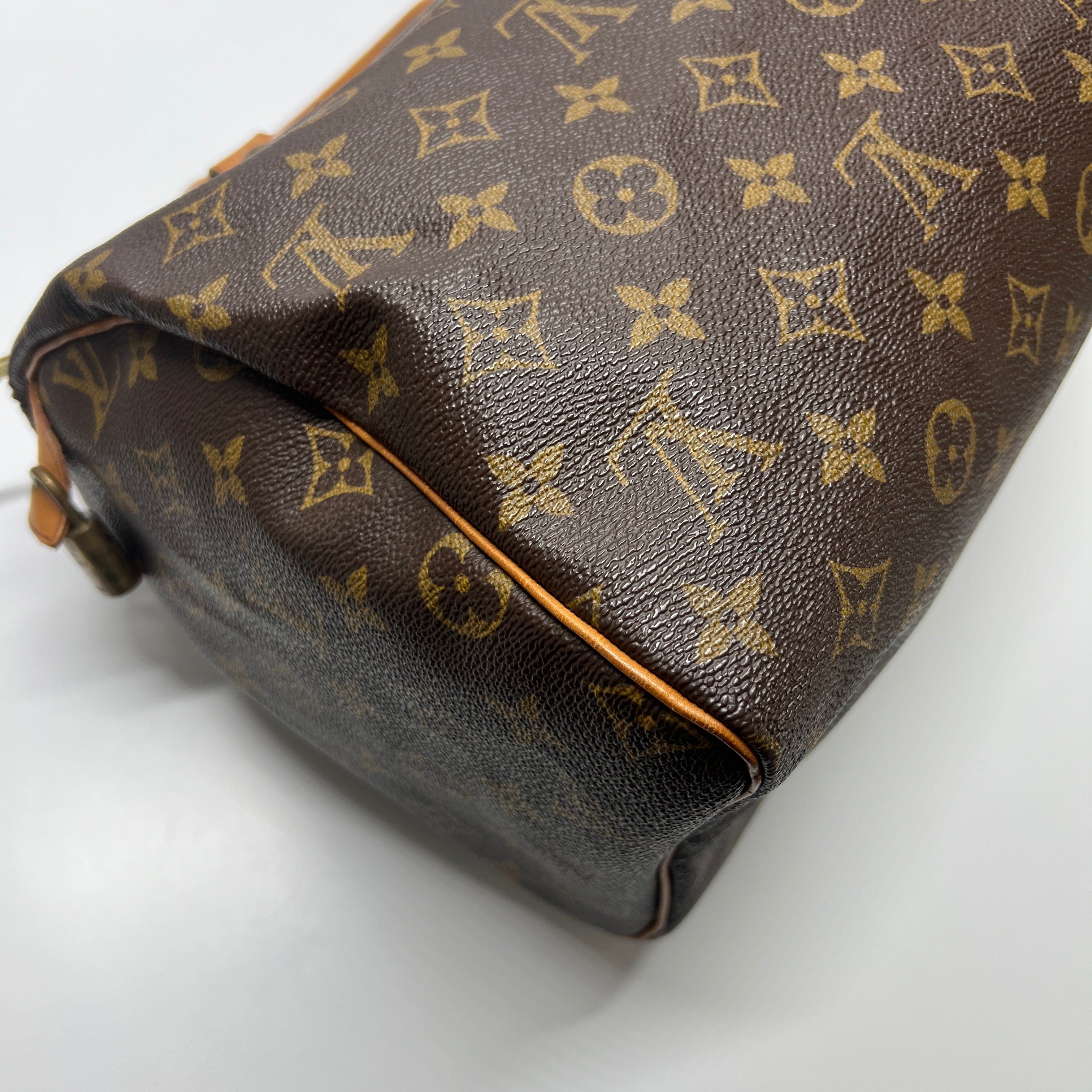 Sac à main LOUIS VUITTON Speedy 30 toile et cuir marron