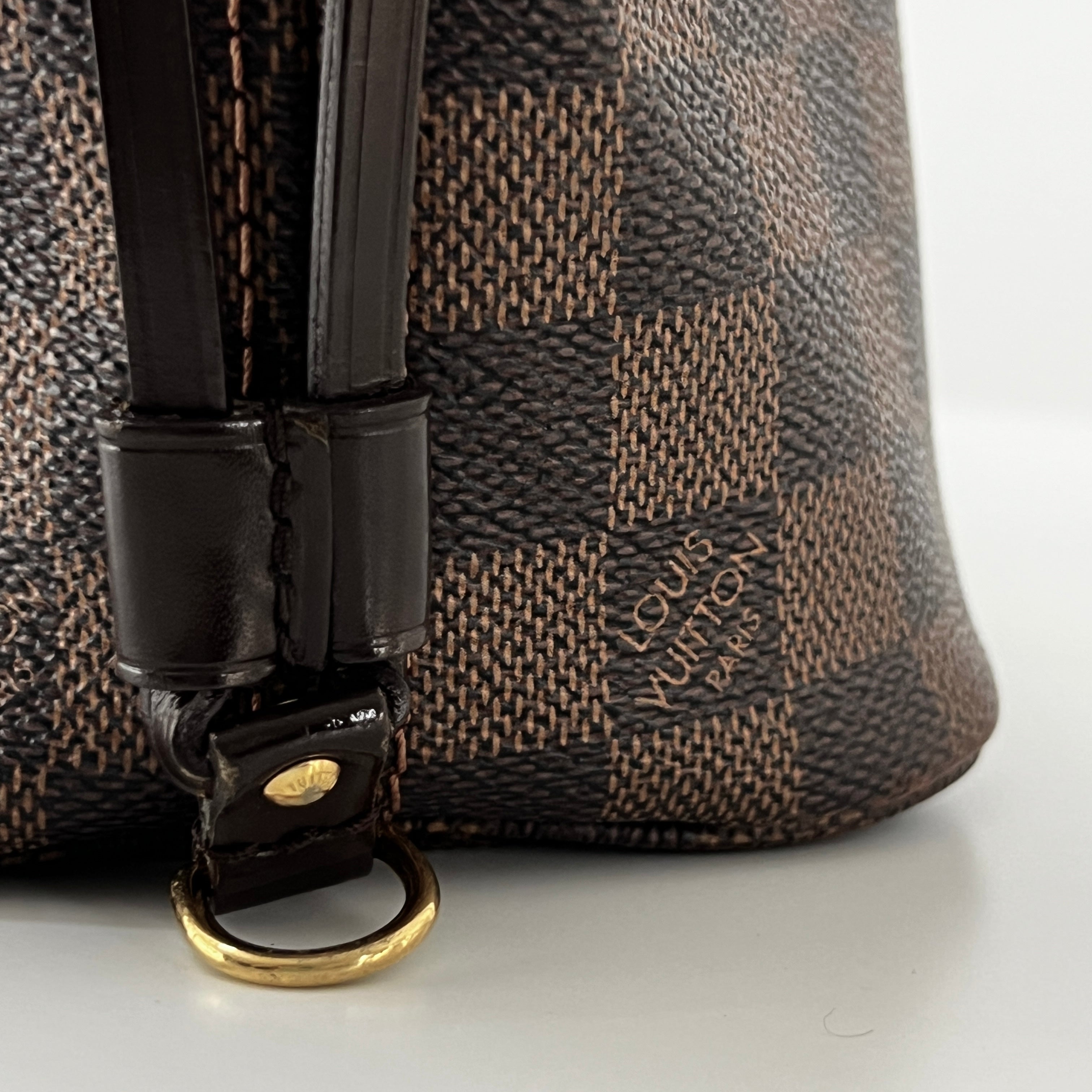LOUIS VUITTON Neverfull PM handbag in brown canvas and leather