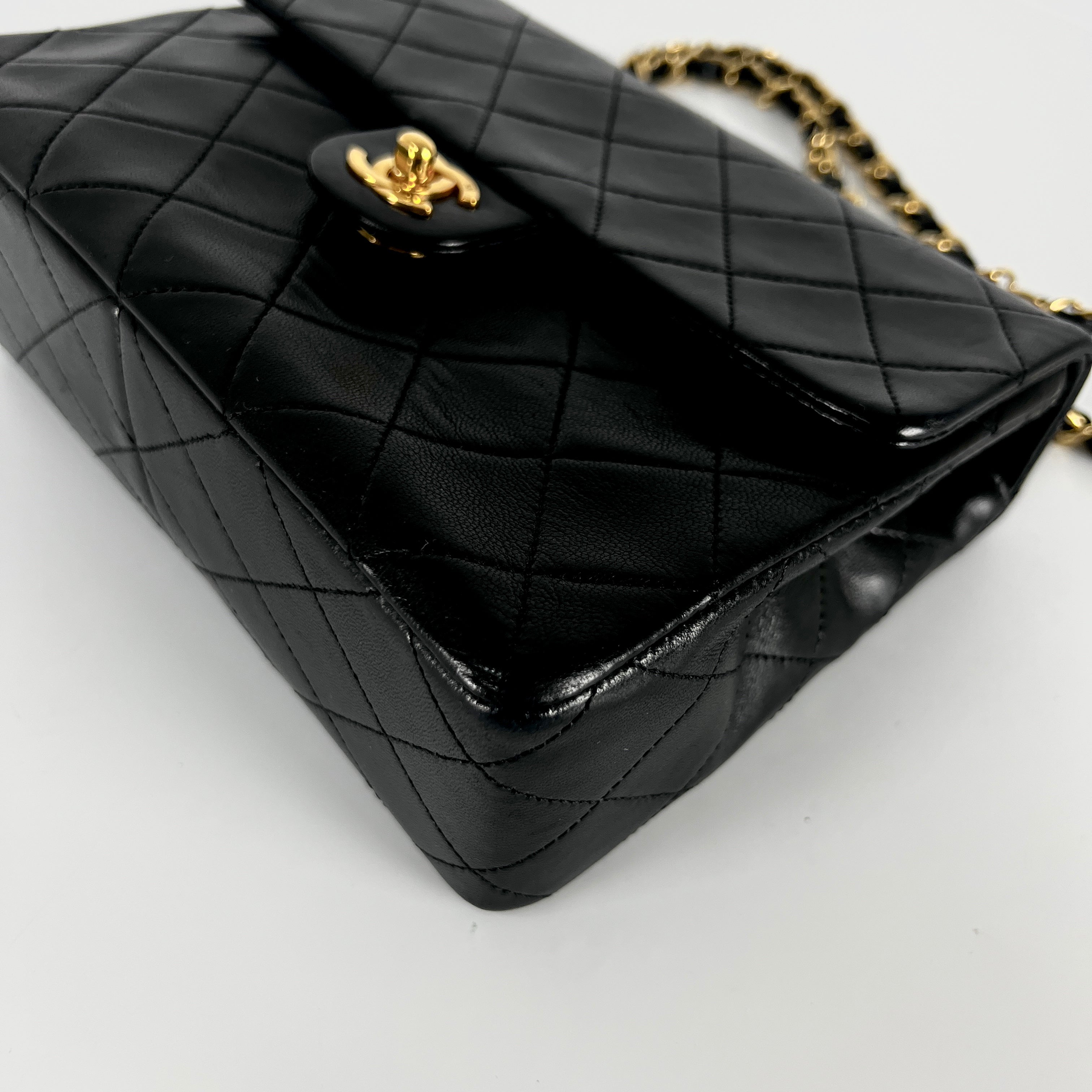 CHANEL Timeless classic mini flap black leather handbag
