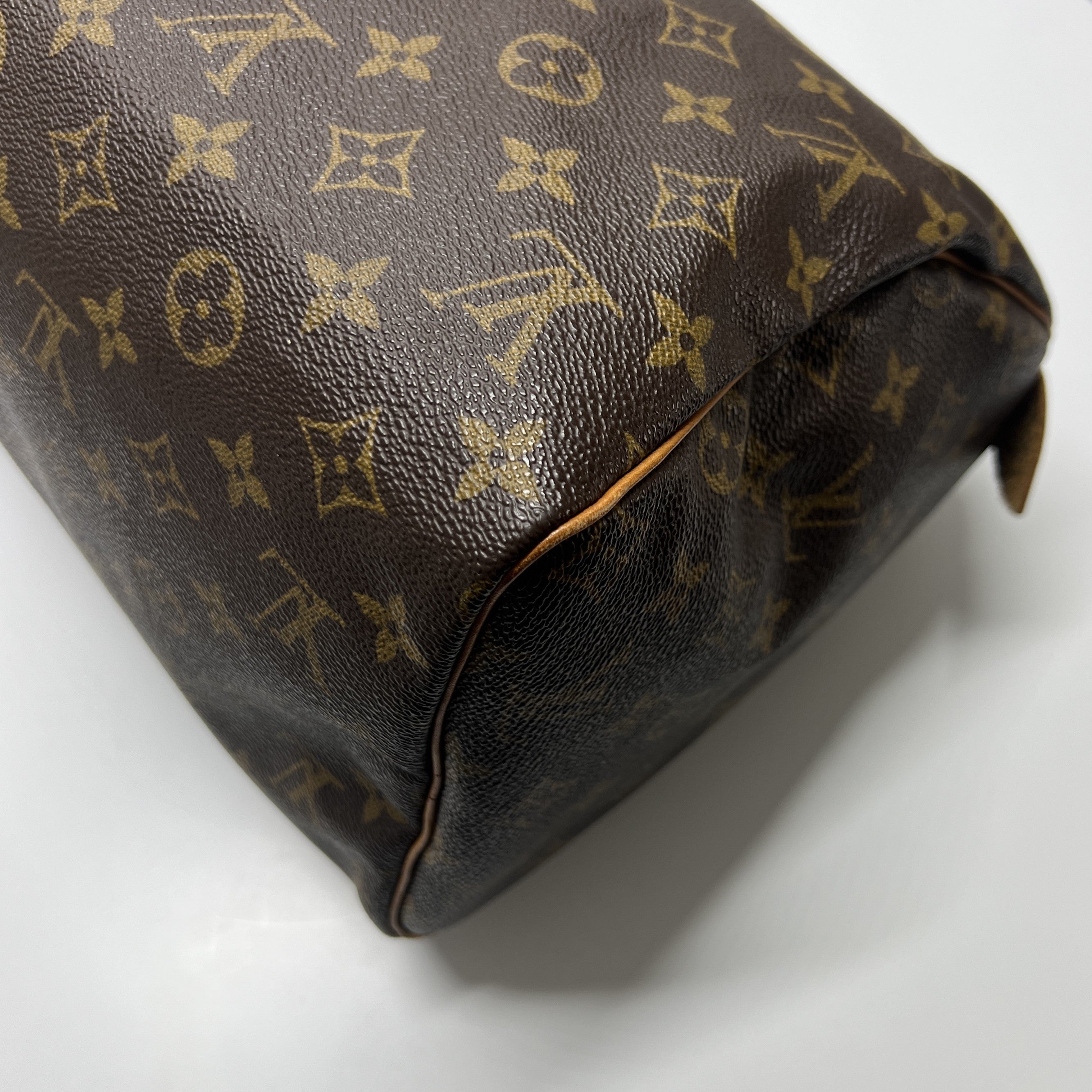 Sac à main LOUIS VUITTON Speedy 30 toile et cuir marron