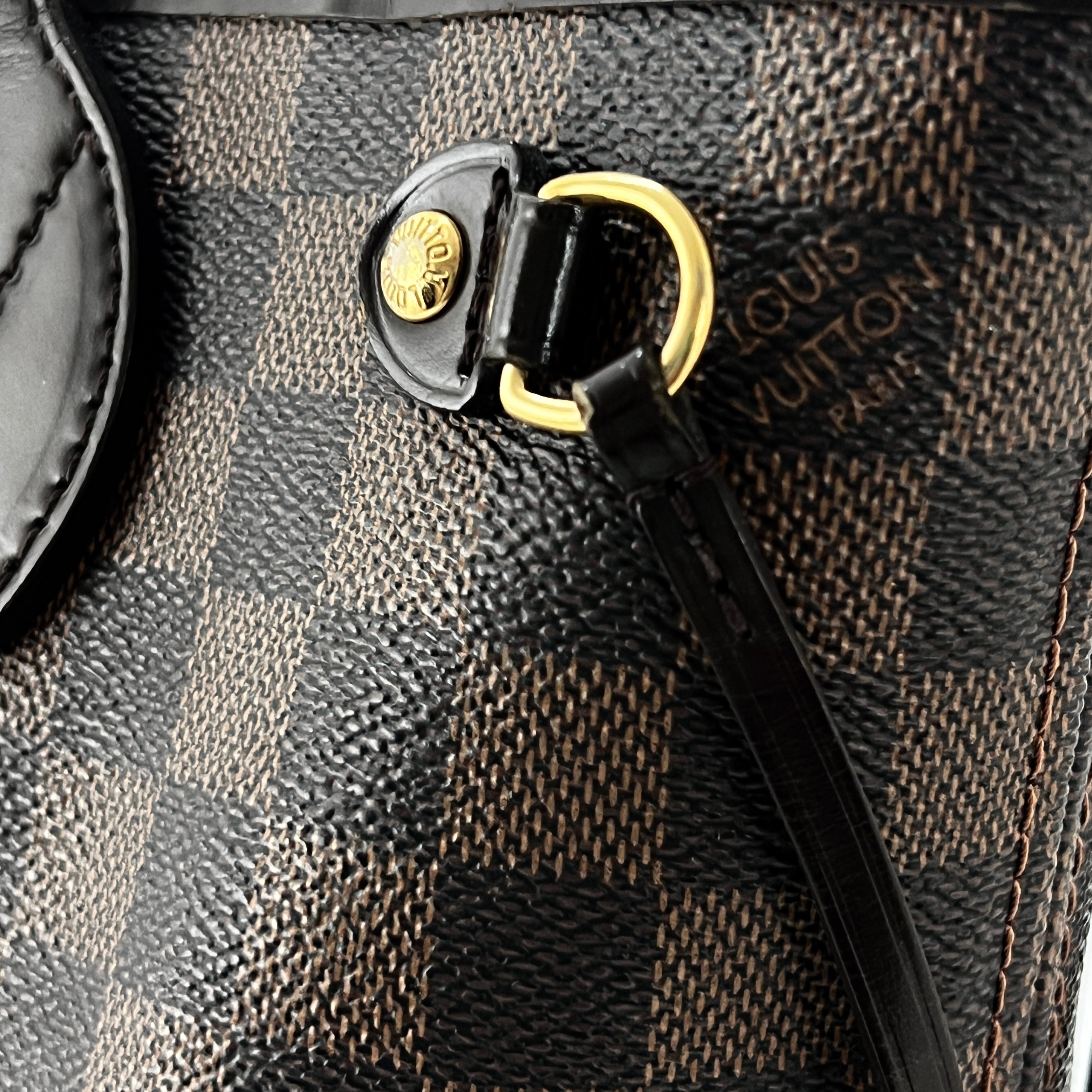 LOUIS VUITTON Neverfull PM handbag in brown canvas and leather