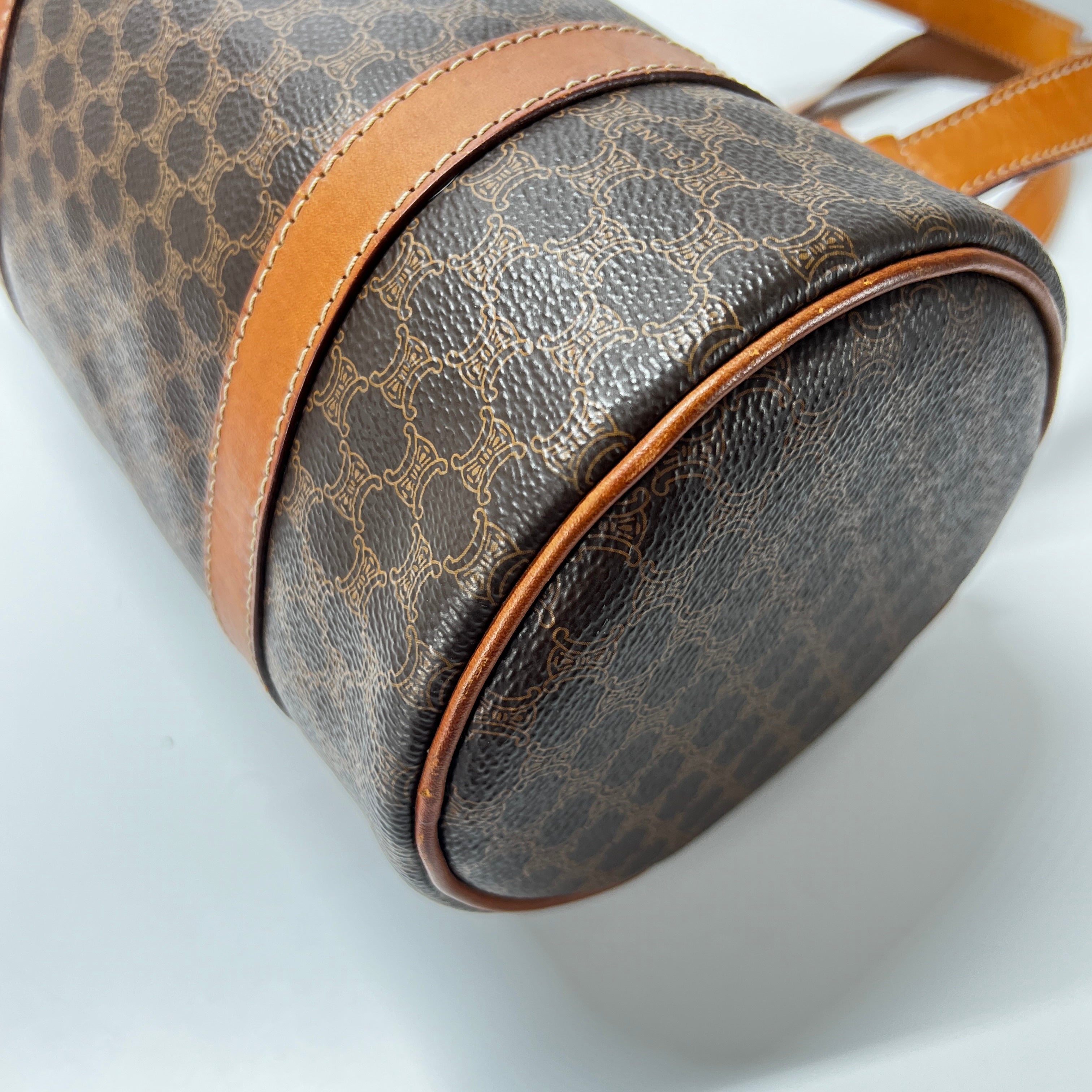 CELINE Papillon handbag in brown canvas and leather