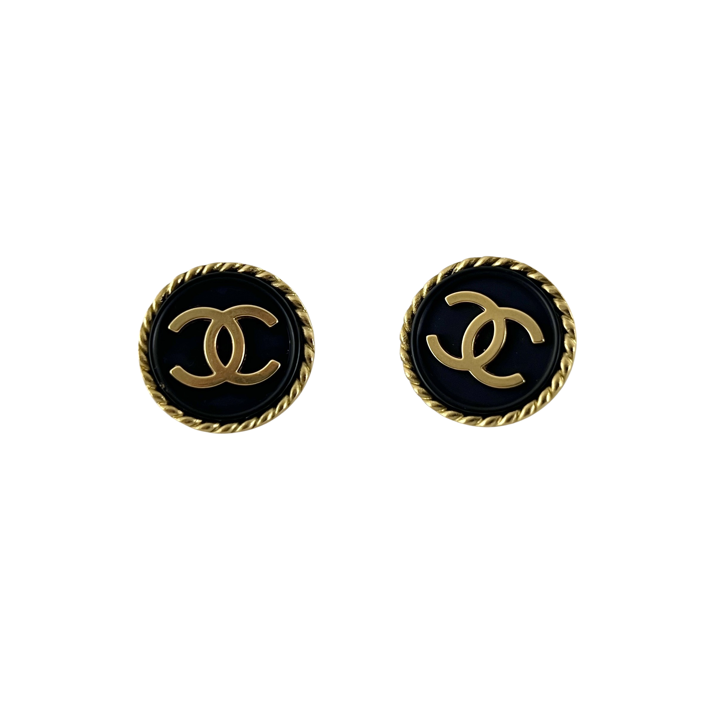 Boucles d'oreilles CHANEL CC Clip On métal doré