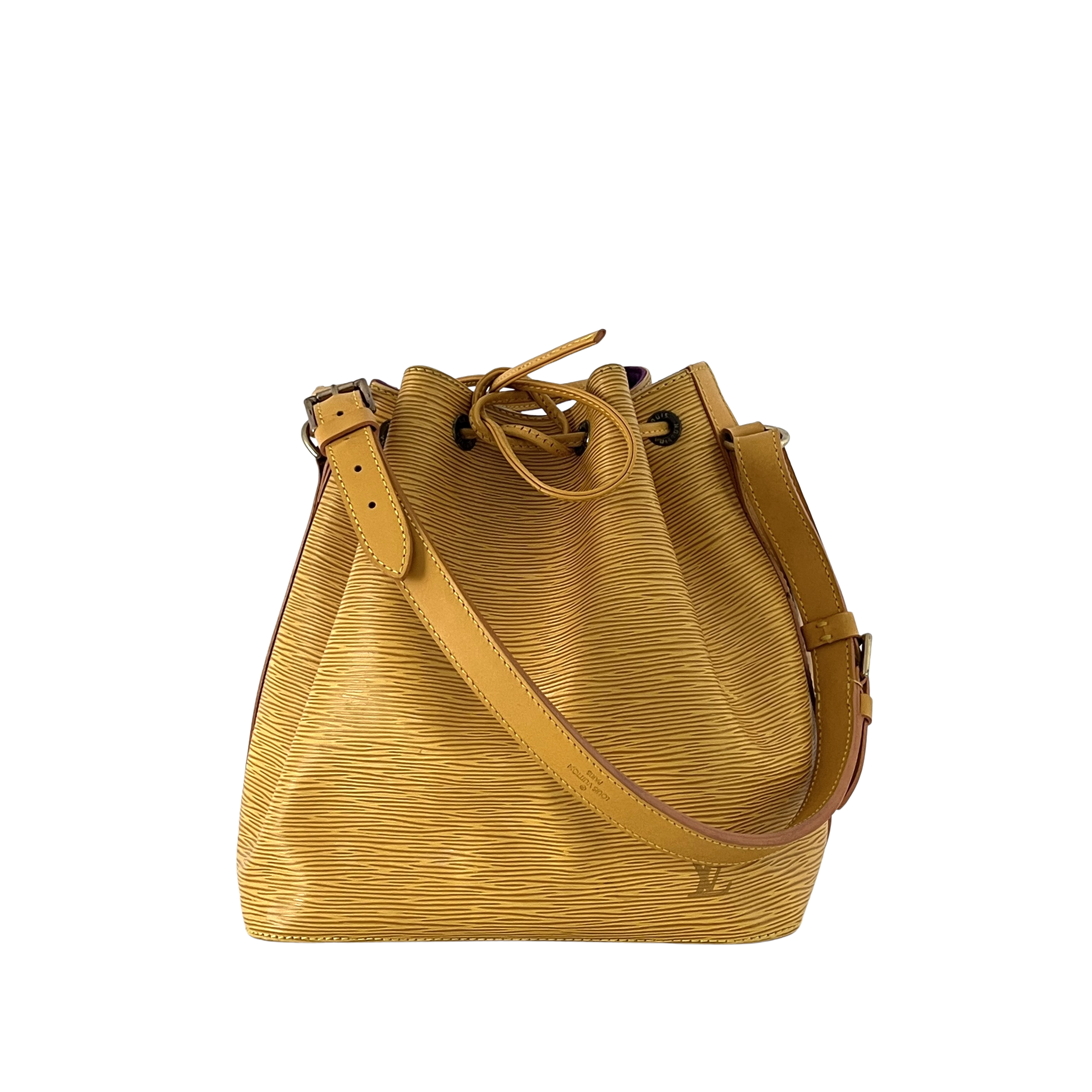 Sac à main LOUIS VUITTON Noé Petit cuir jaune