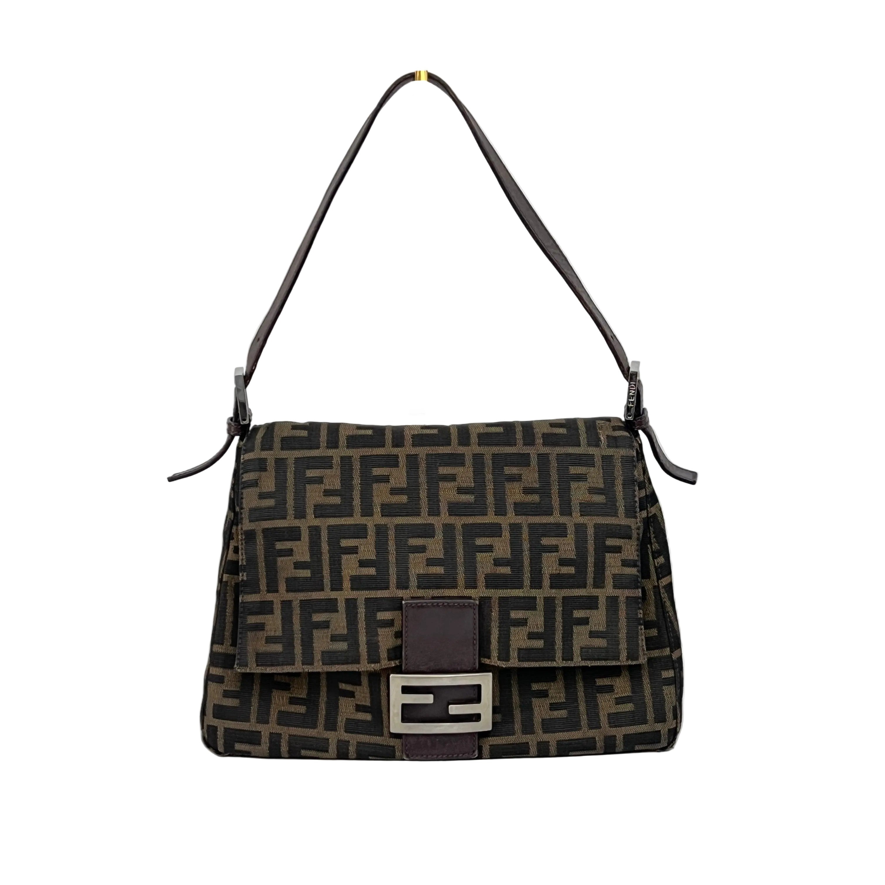 Sac FENDI Mamma toile et cuir marron