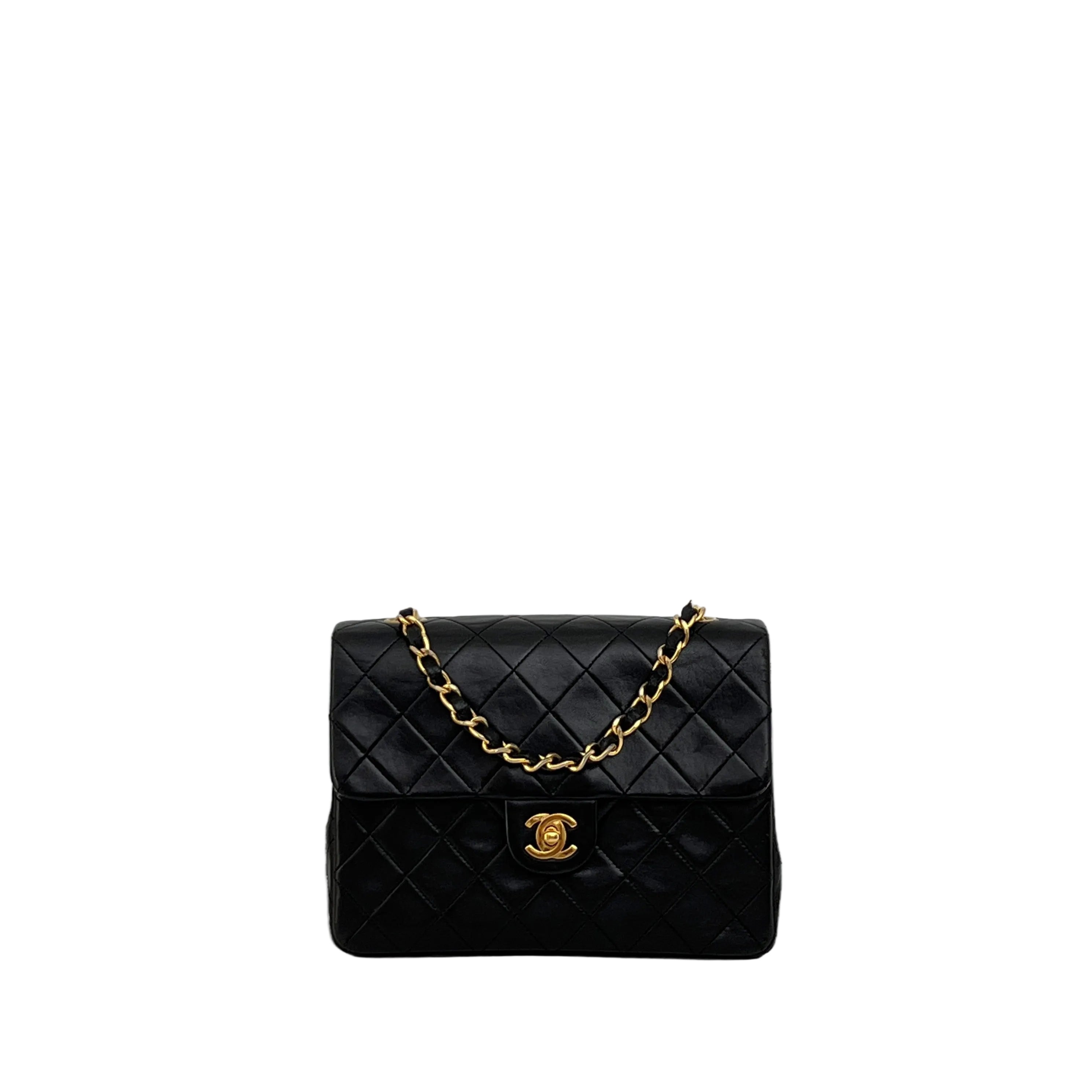 CHANEL Classic Mini Rectangle shoulder bag black lambskin 1989-1991