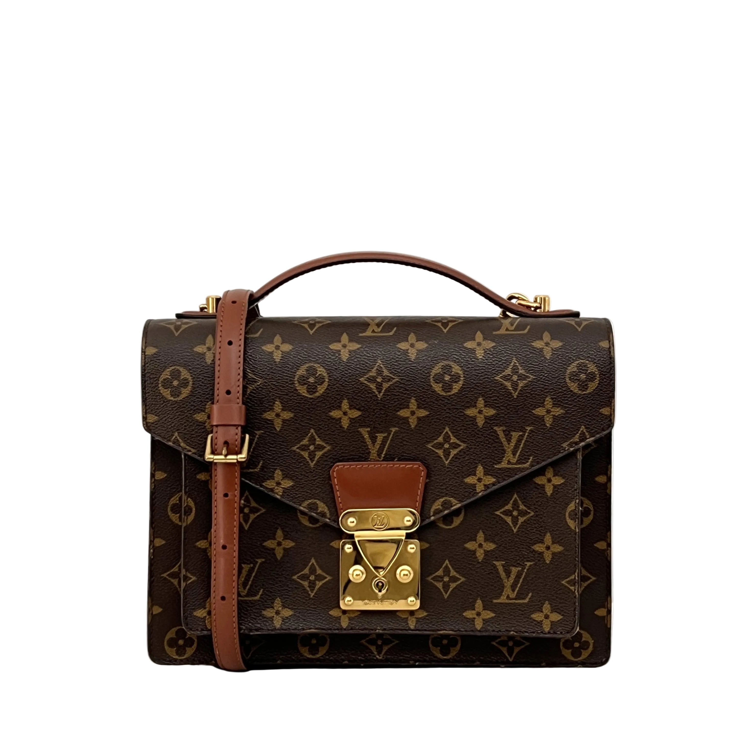 Sac à bandoulière LOUIS VUITTON Monceau 28 toile et cuir marron