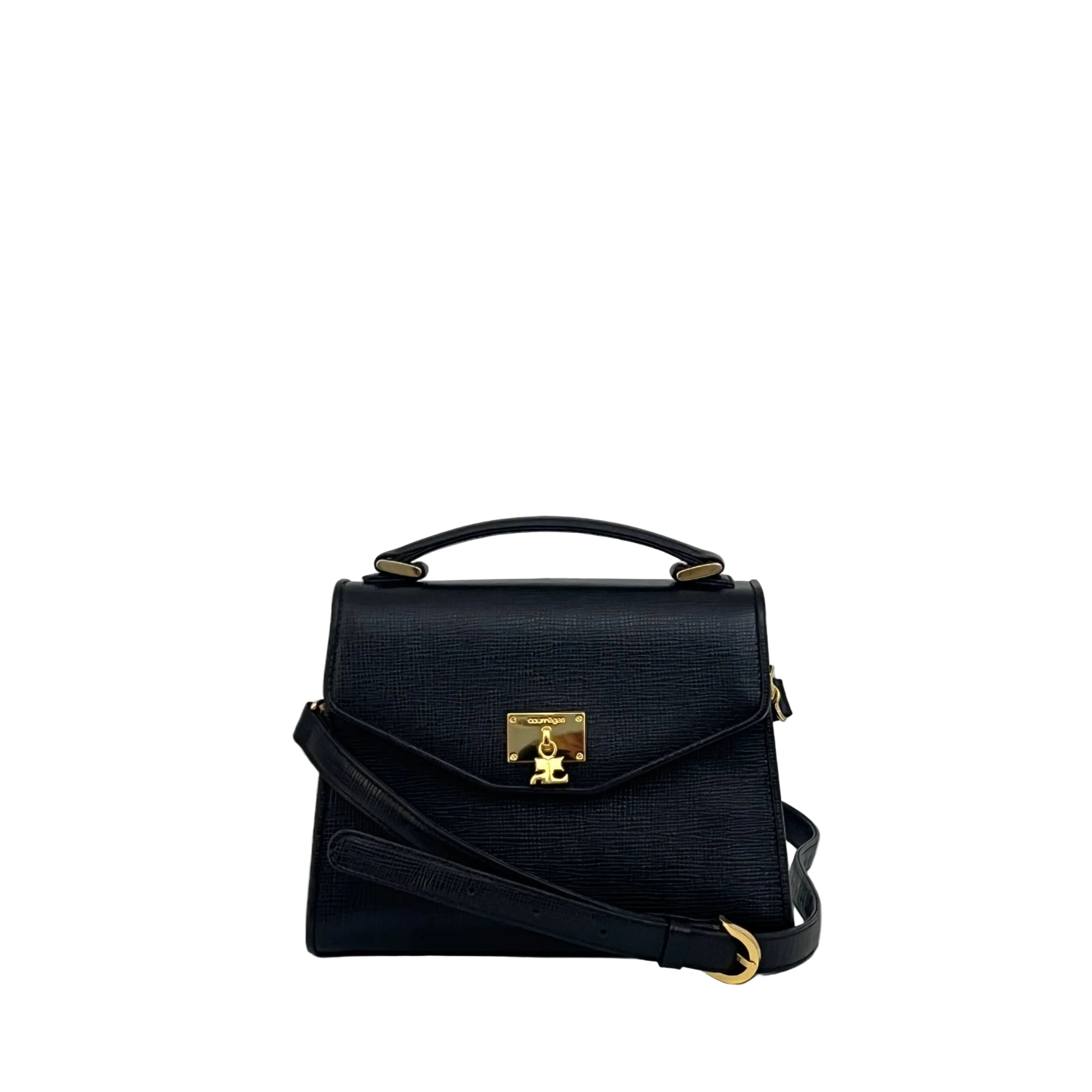Sac COURRÈGES 2 Way PM cuir grainé noir