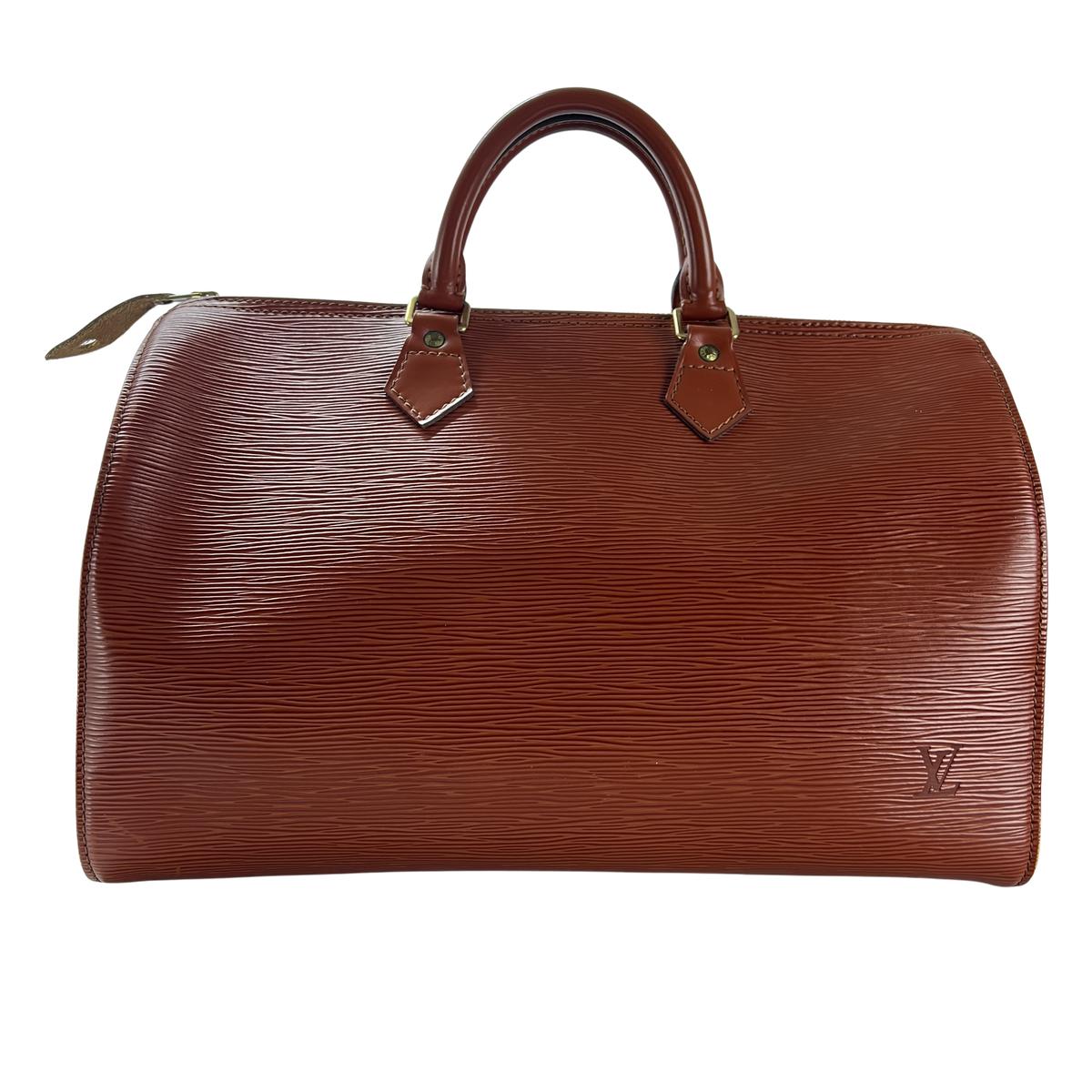 LOUIS VUITTON Speedy 35 handbag in brown epi leather