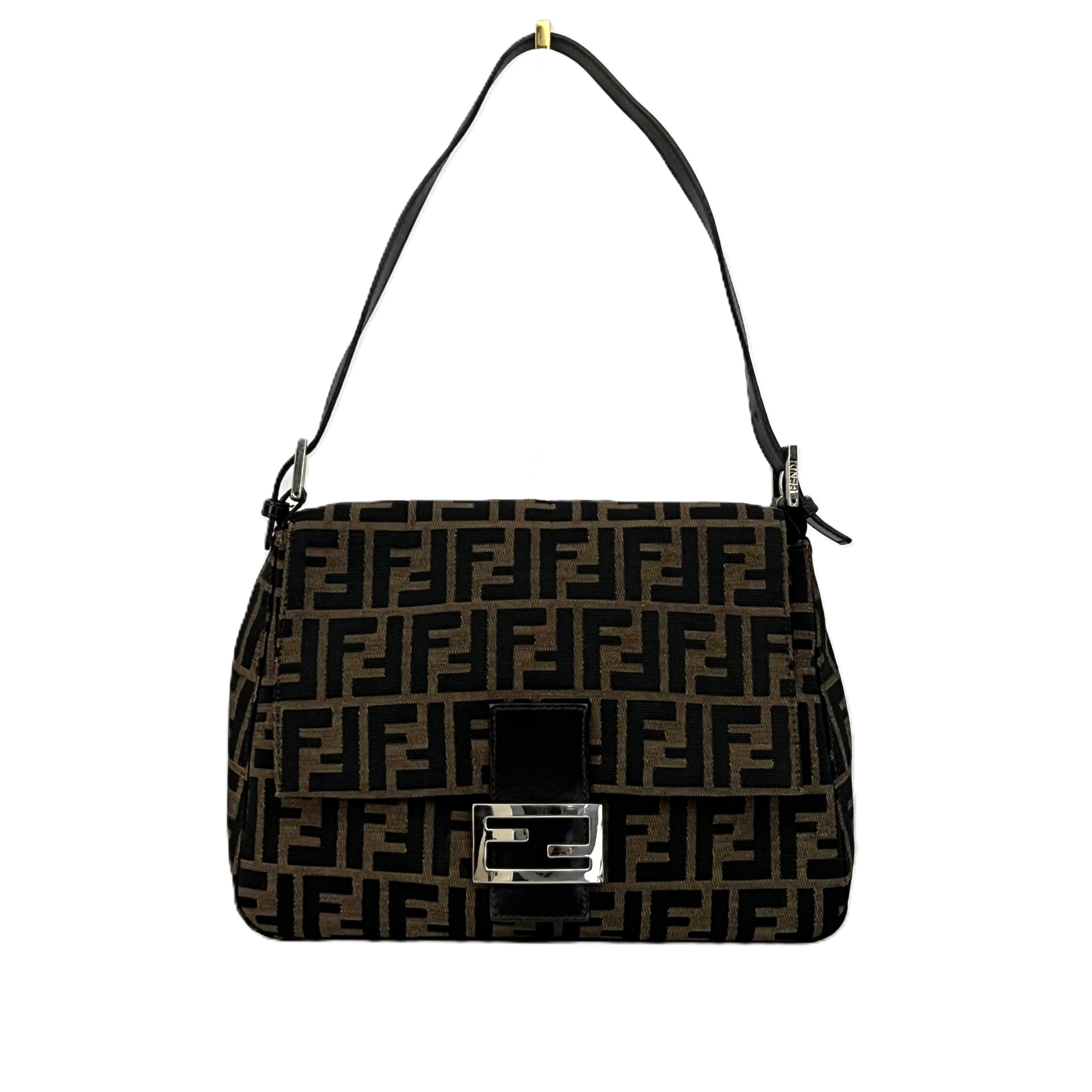 Sac FENDI Mamma toile et cuir marron