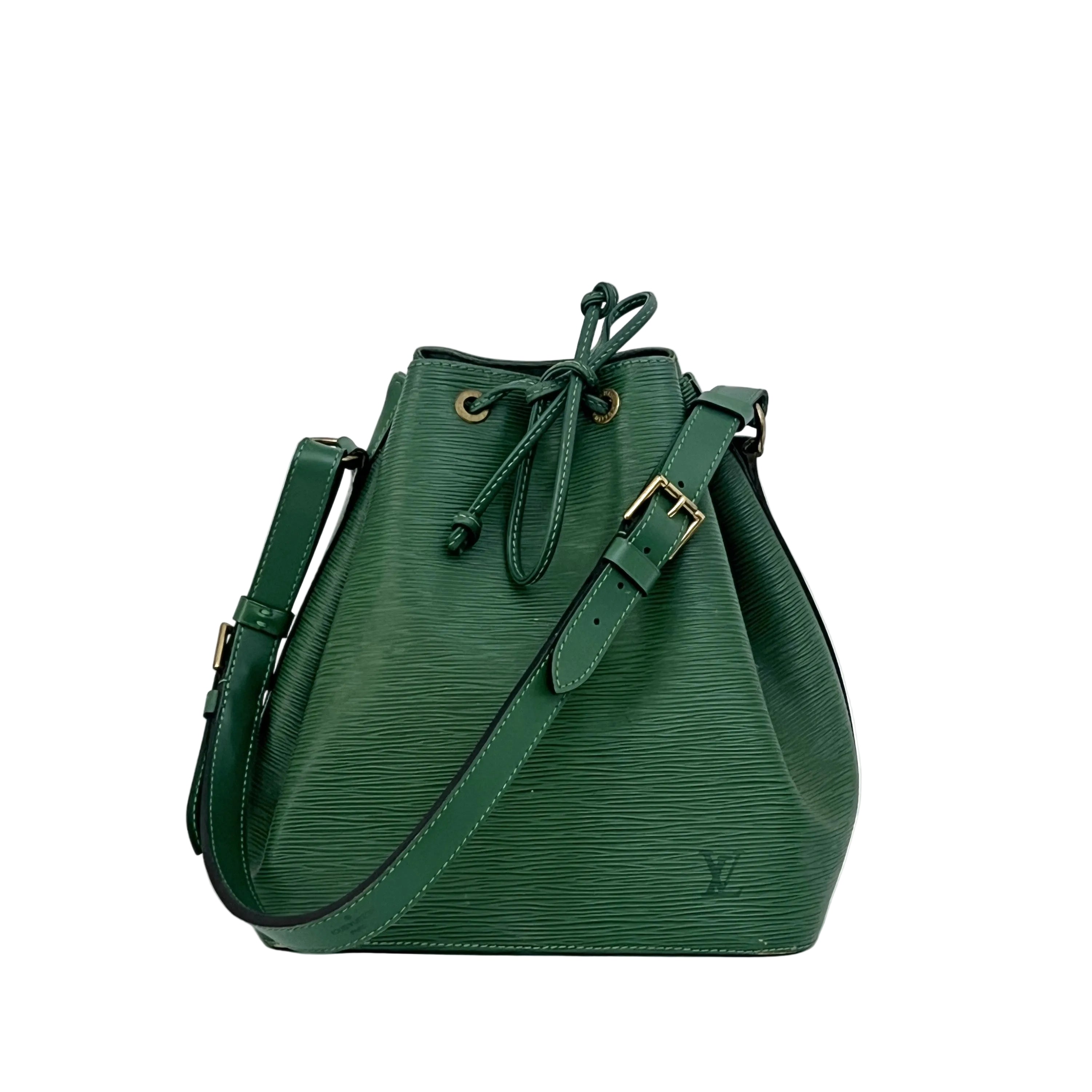 LOUIS VUITTON Noe Petit green epi leather bag