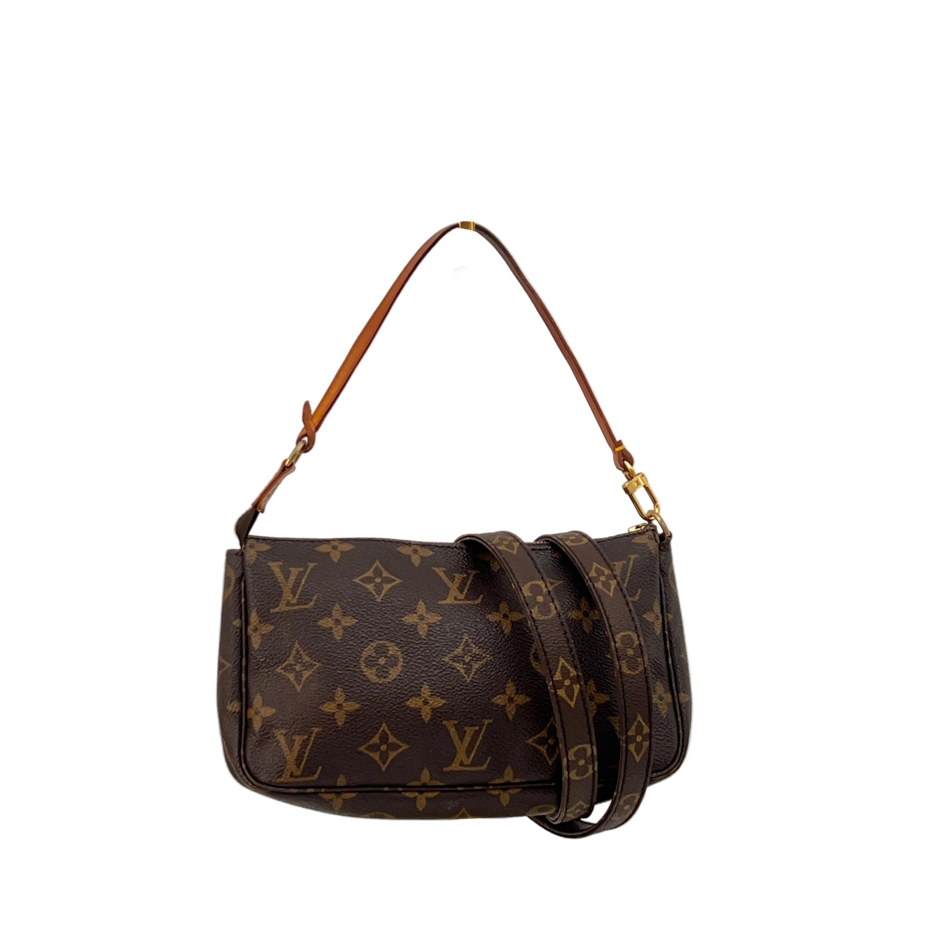Sac à bandoulière LOUIS VUITTON Pochette Accessoires toile et cuir marron