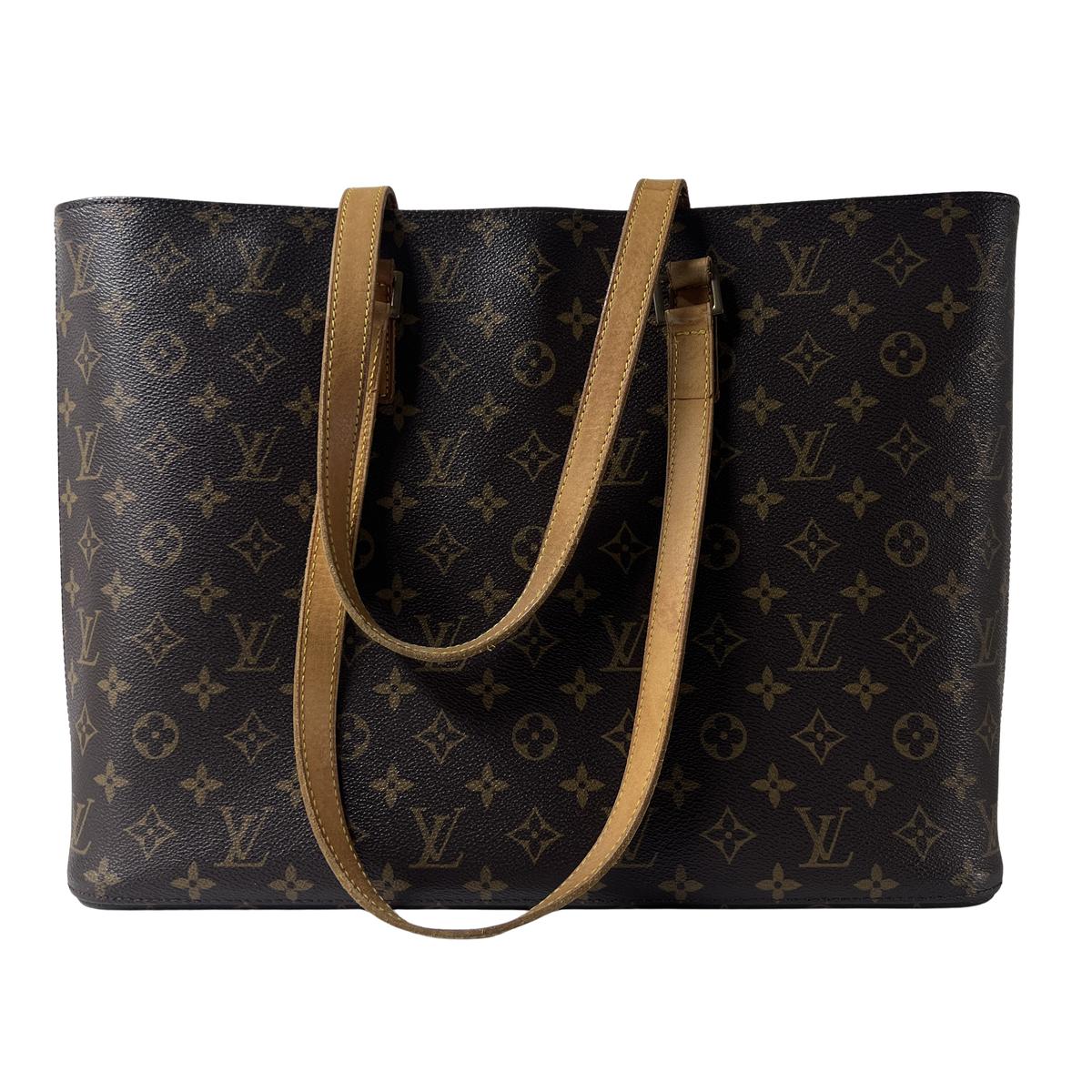 Sac à main LOUIS VUITTON Luco toile et cuir marron