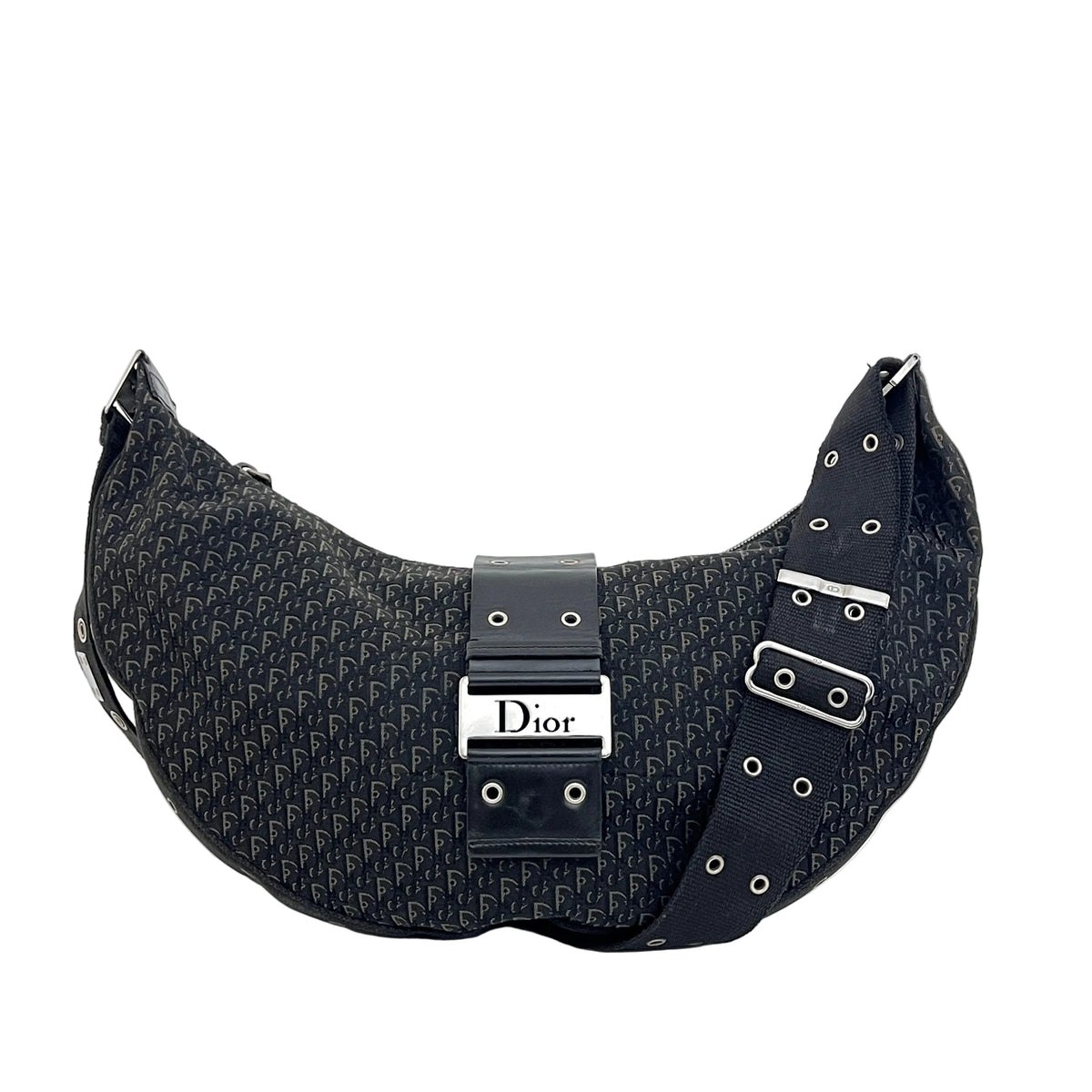 DIOR Street Chic black canvas and leather crossbody bag