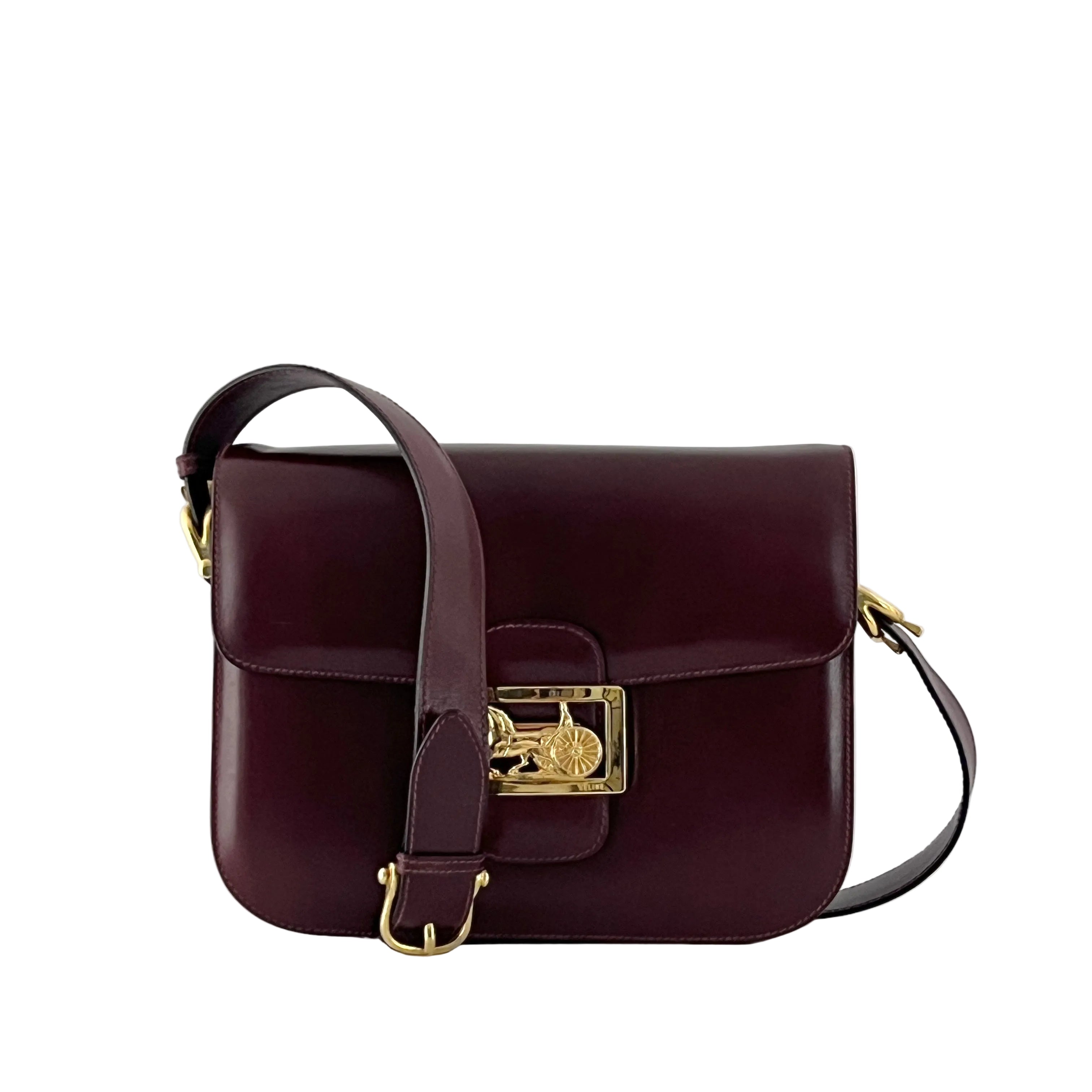 Sac à main CELINE Triomphe cuir bordeaux