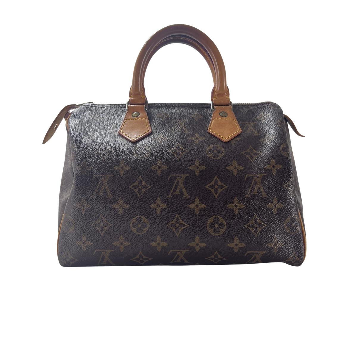 Sac à main LOUIS VUITTON Speedy 25 toile et cuir marron