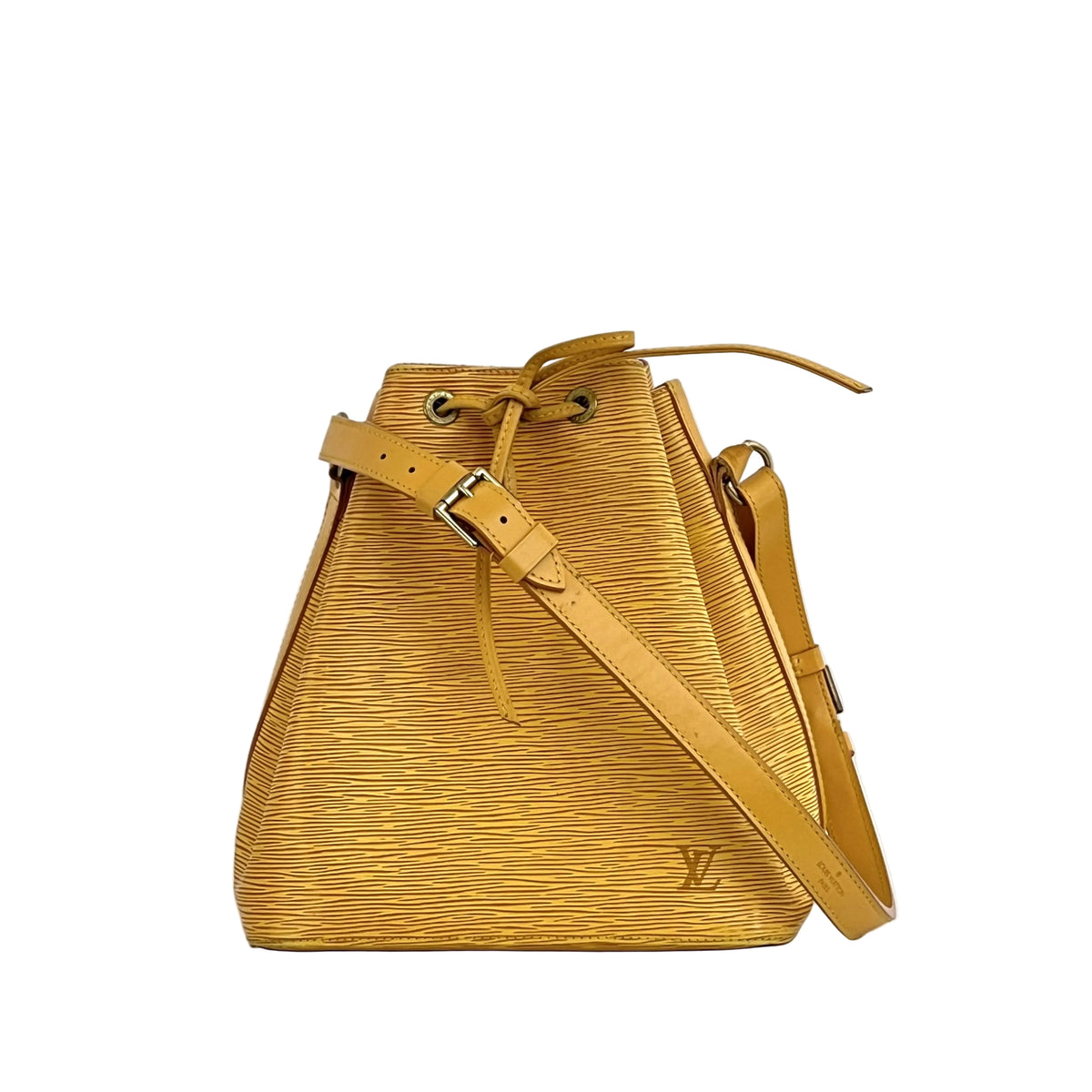 Sac LOUIS VUITTON Noé Petit cuir épi jaune vintage 1995