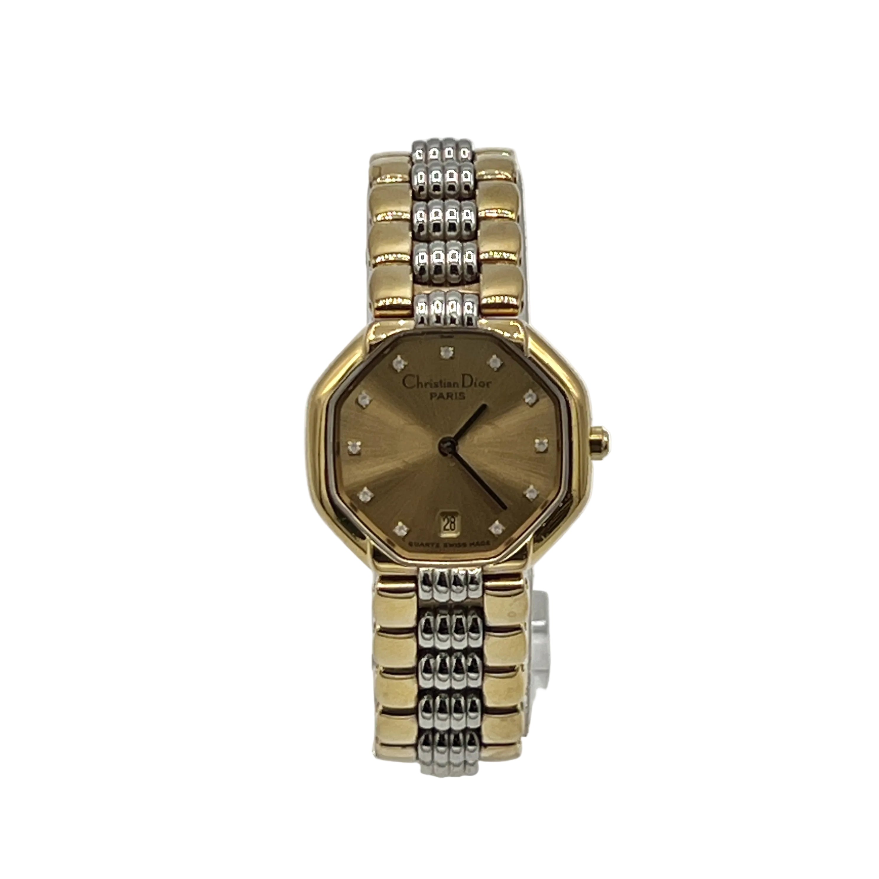 Montre DIOR Octagon plaqué or doré