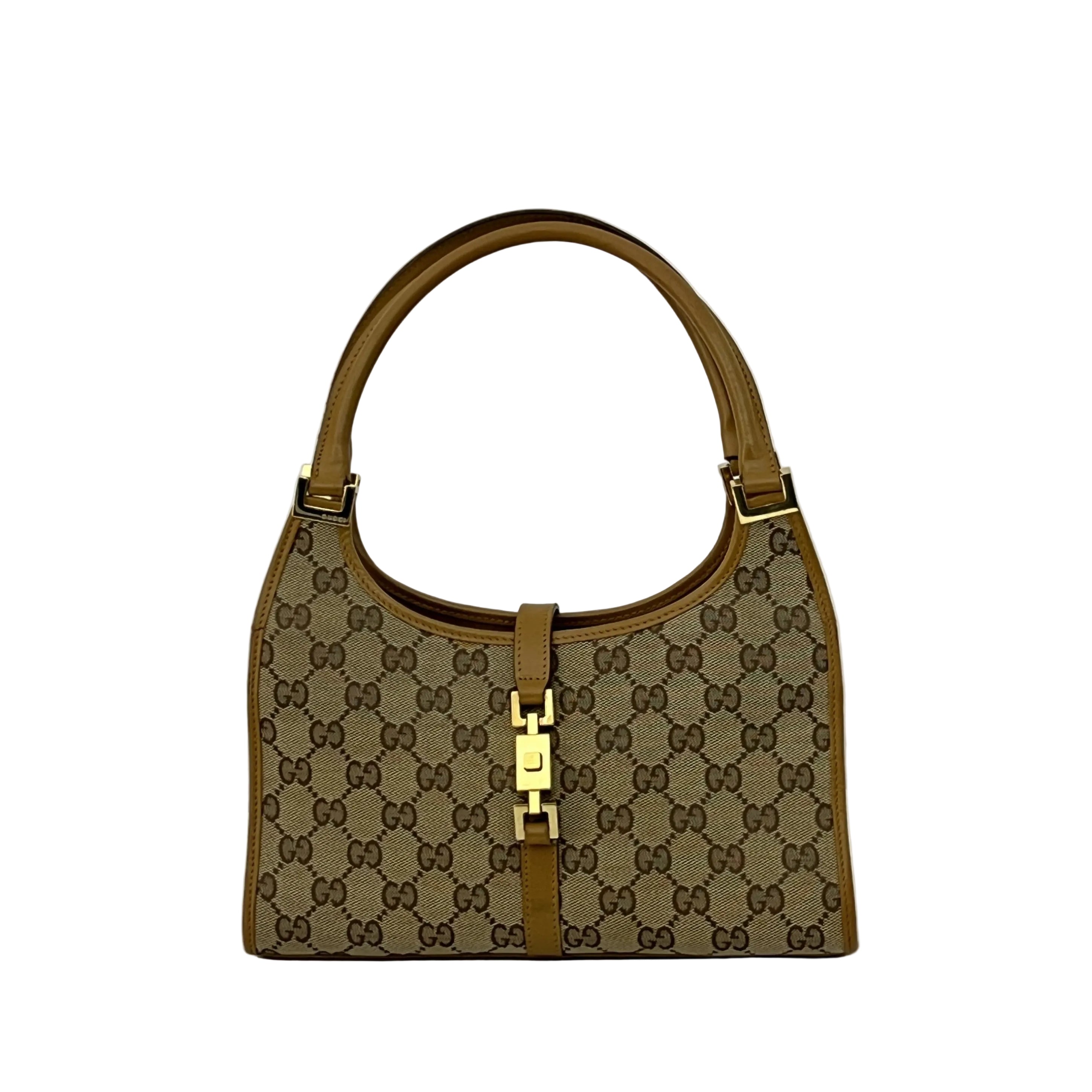 Sac GUCCI Jackie Small toile et cuir marron