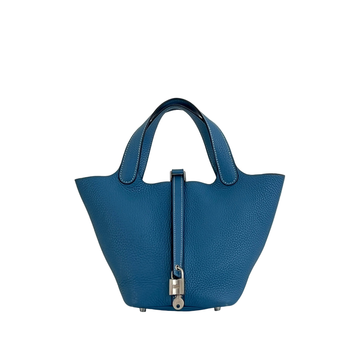 Sac HERMÈS Picotin PM cuir grainé bleu