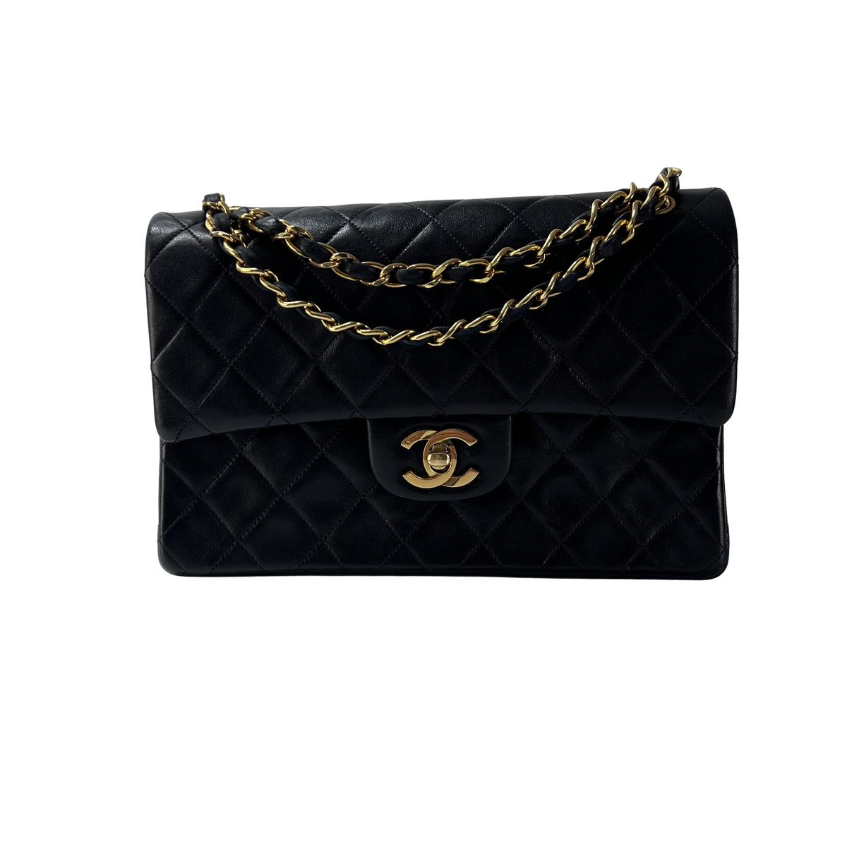 Sac à main CHANEL Timeless classique 23 double flap cuir noir