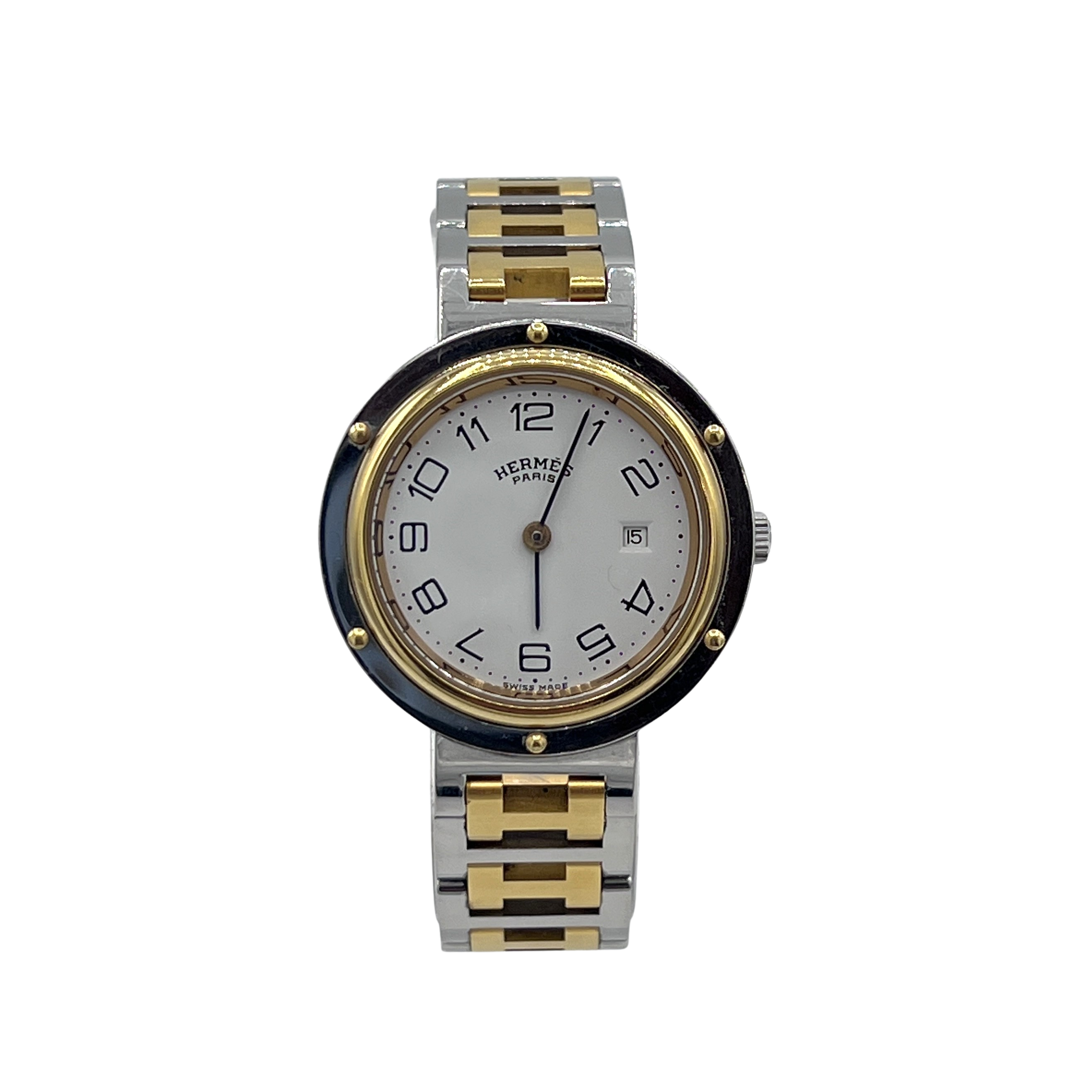 Montre HERMÈS Clipper acier bicolore