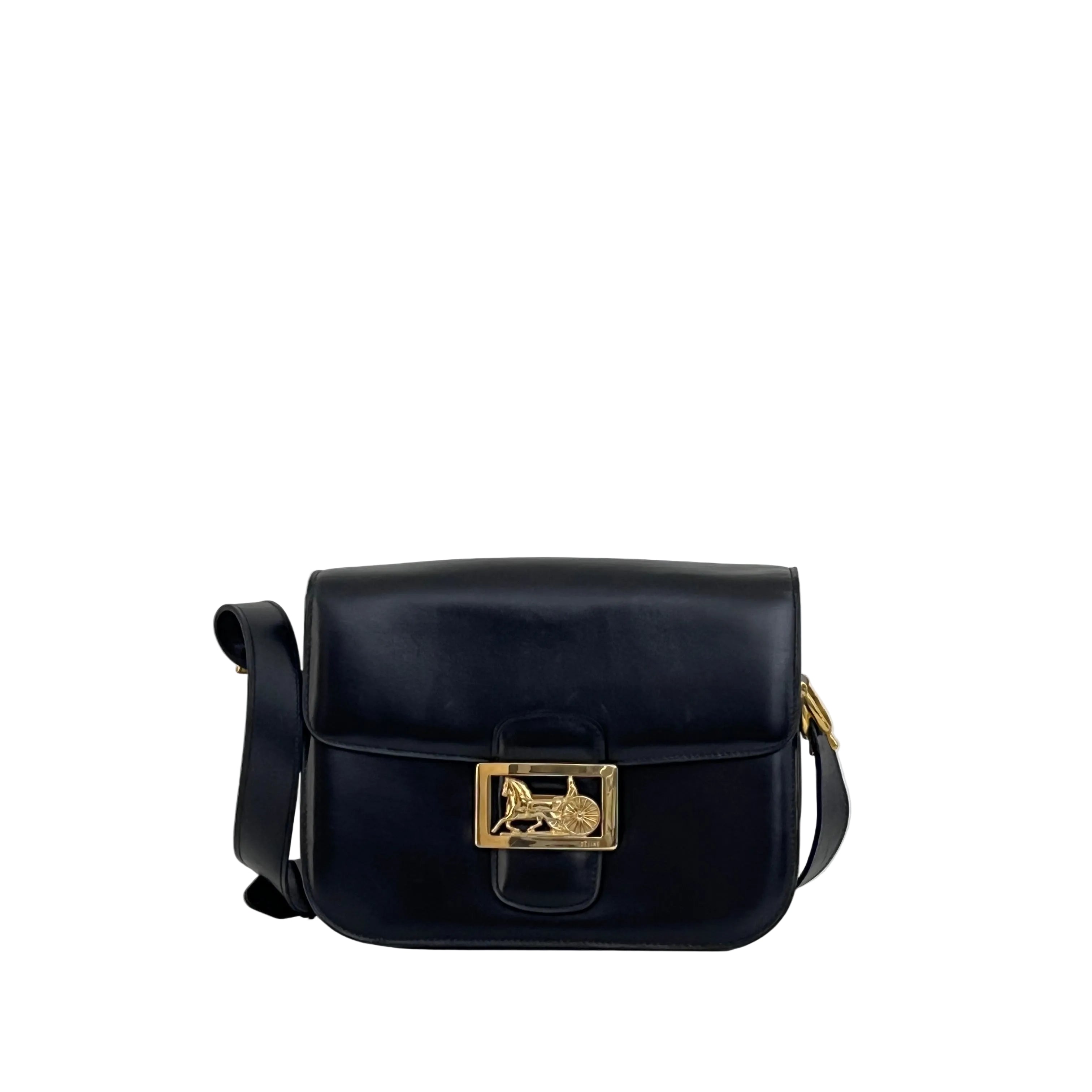 Sac CELINE Triomphe cuir lisse noir