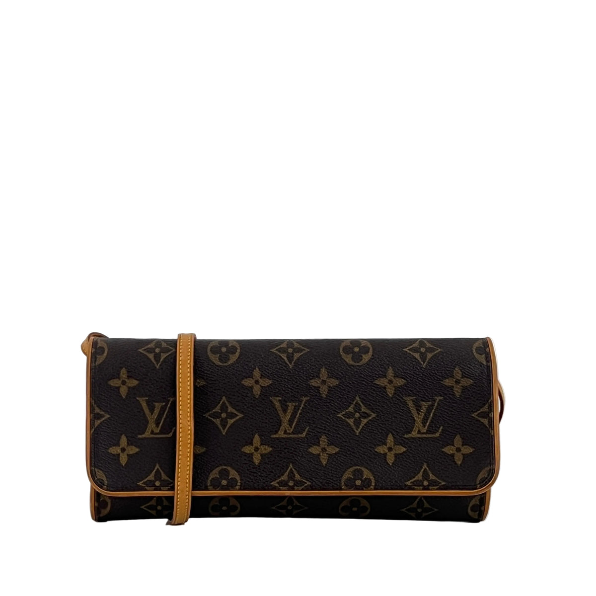 LOUIS VUITTON Twin GM Shoulder Bag in brown canvas and leather vintage 2000