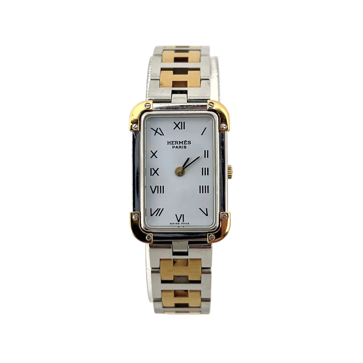 HERMÈS Croisière watch in two-tone steel