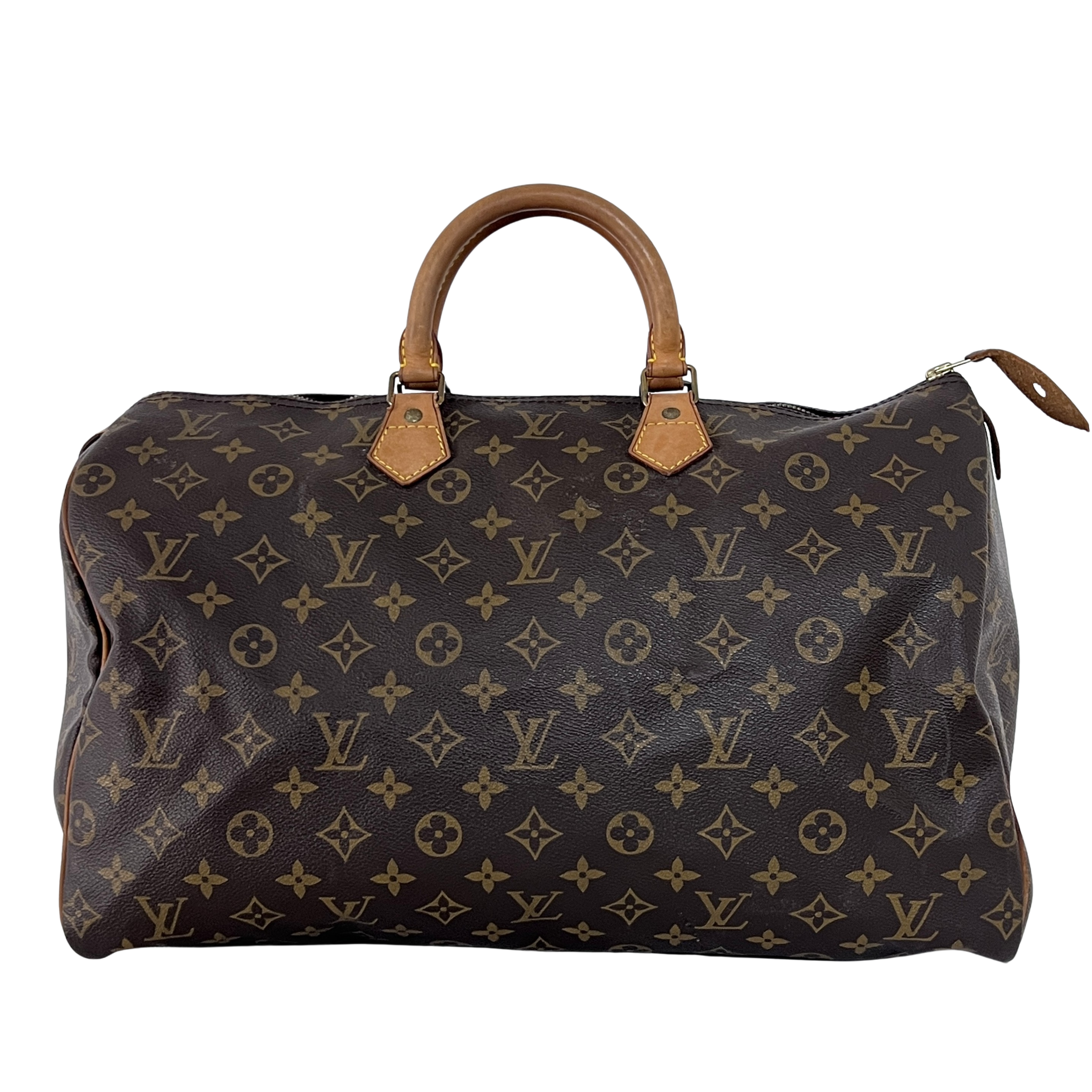 Sac à main LOUIS VUITTON Speedy 40 toile et cuir marron