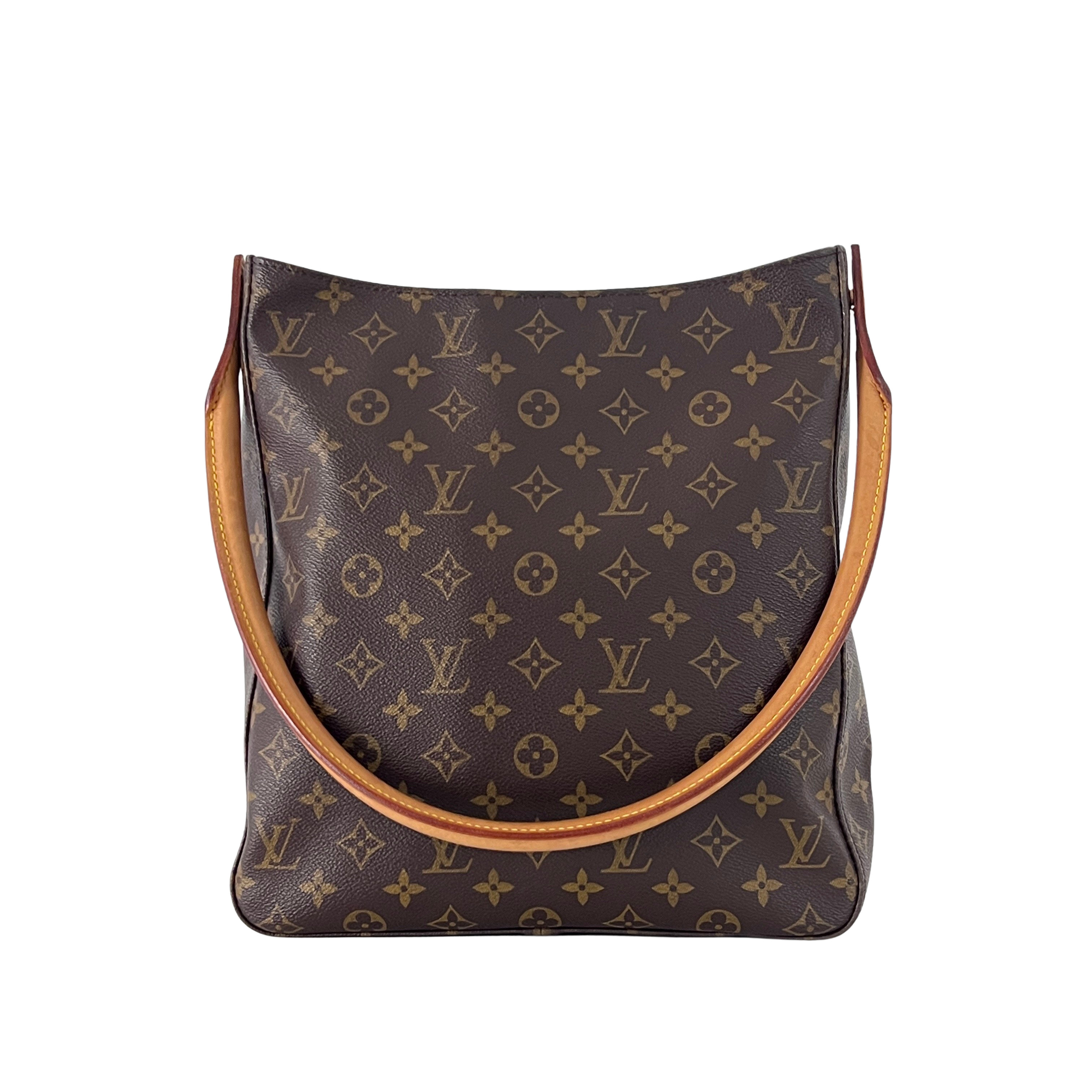 Sac à main LOUIS VUITTON Looping GM toile et cuir marron